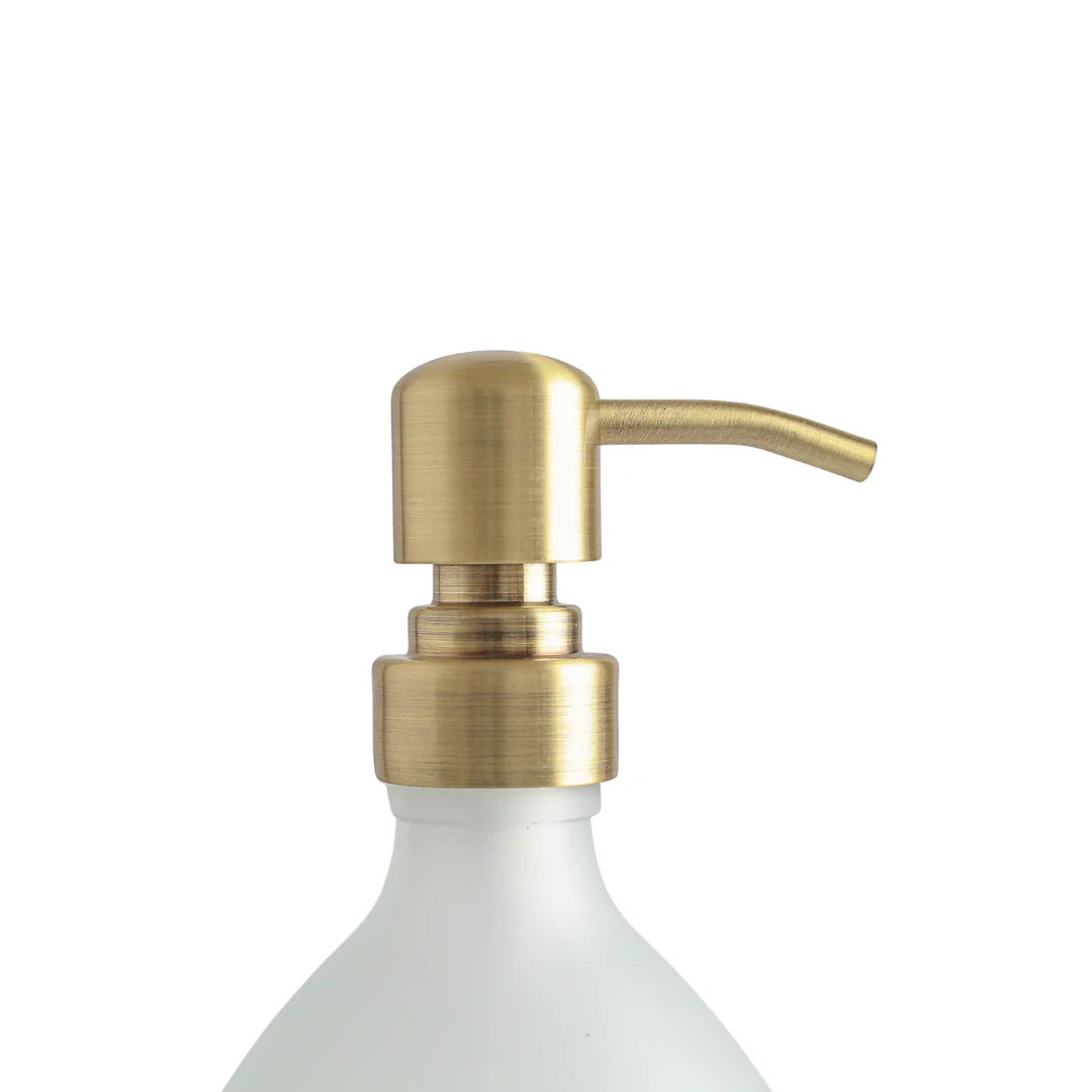 Gold Wall Bracket & Frosted White Glass Dispenser Set - Image 5