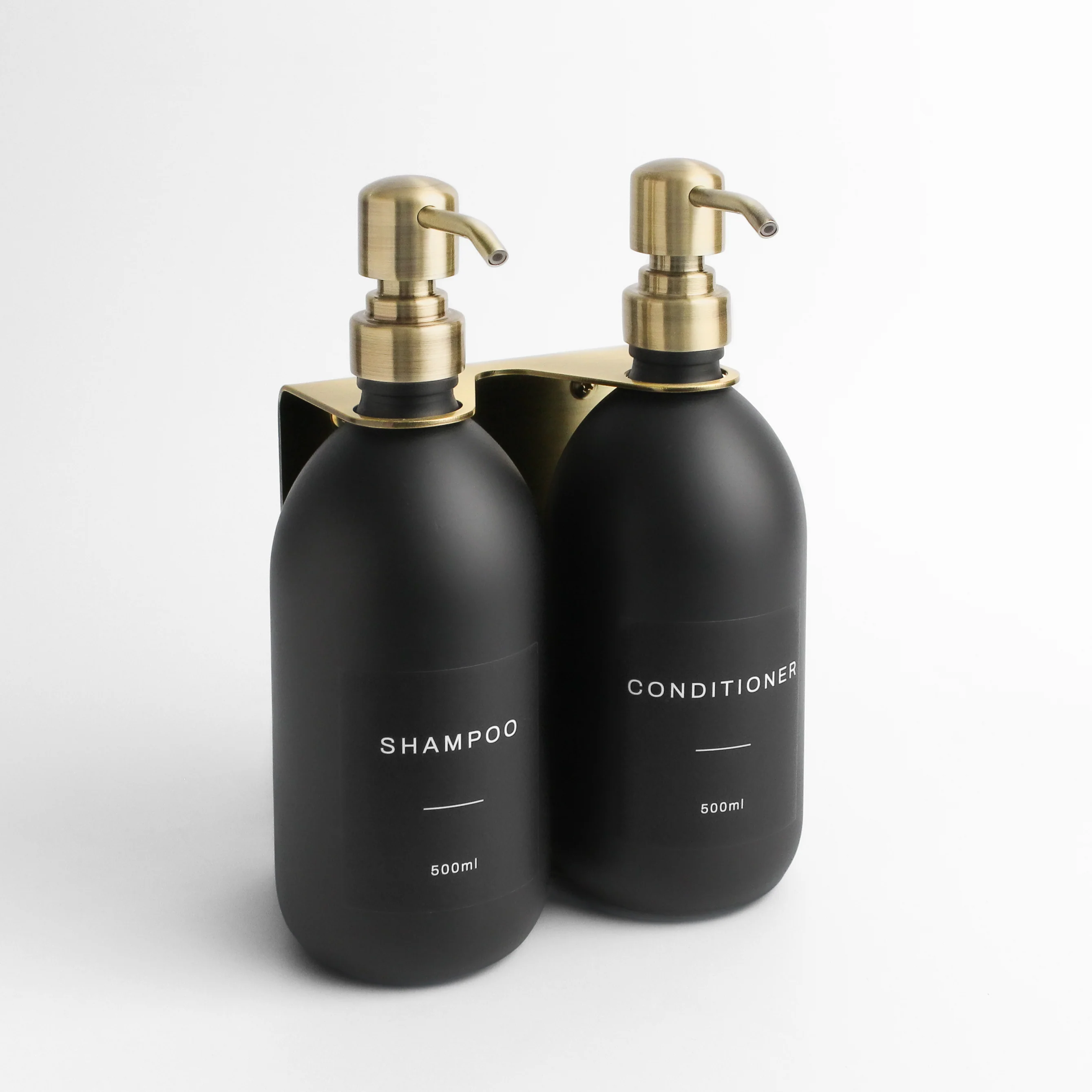 Gold Wall Bracket & Matte Black Dispenser Set - Image 6
