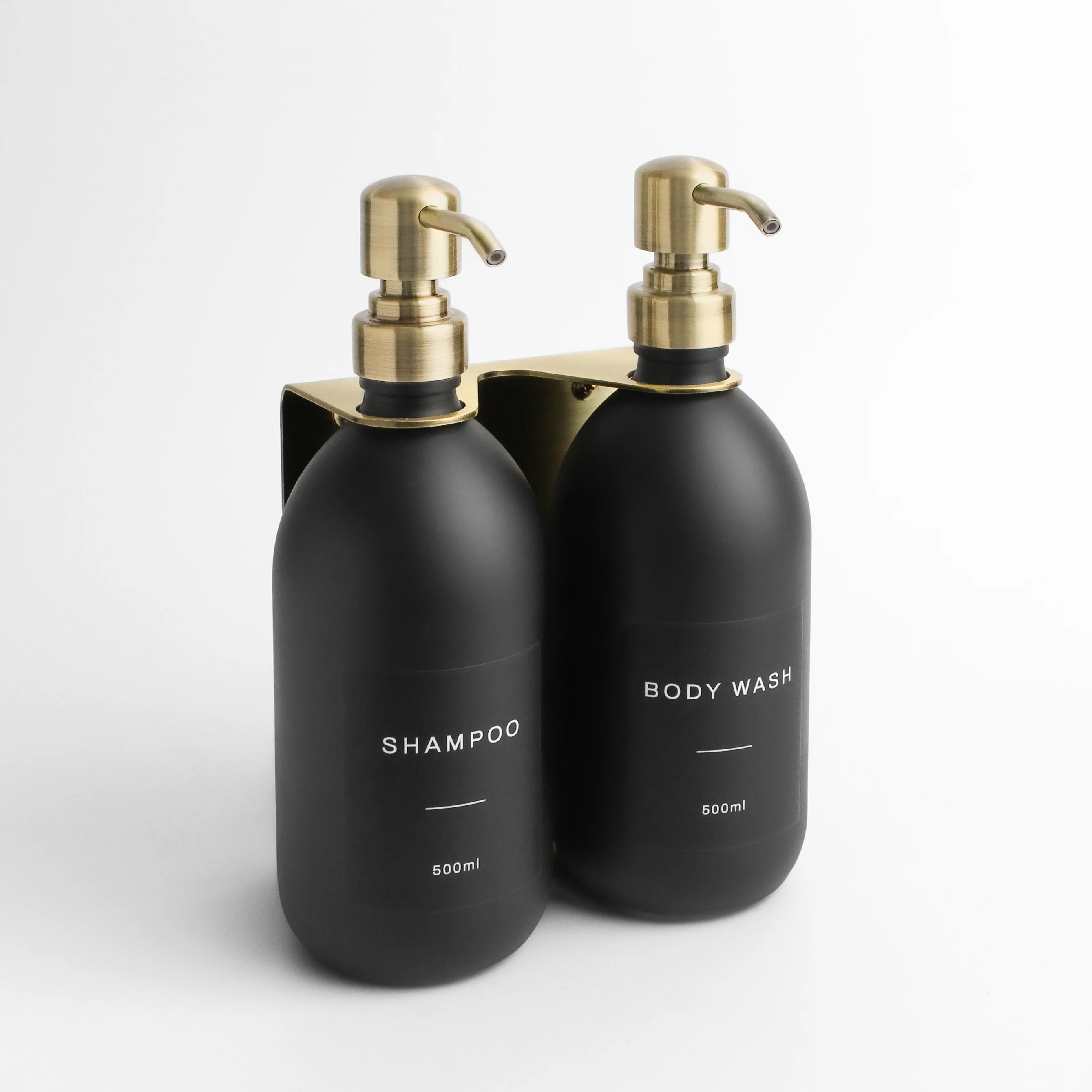 Gold Wall Bracket & Matte Black Dispenser Set - Image 7