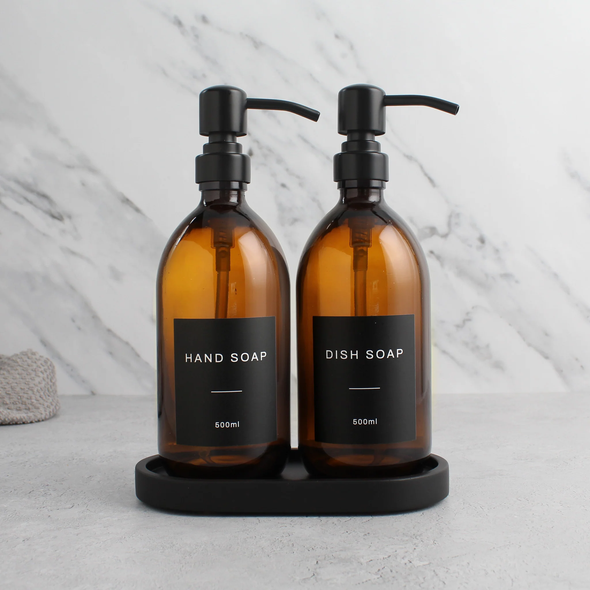 Hand Soap & Dish Soap Amber Glass Set - Image 10