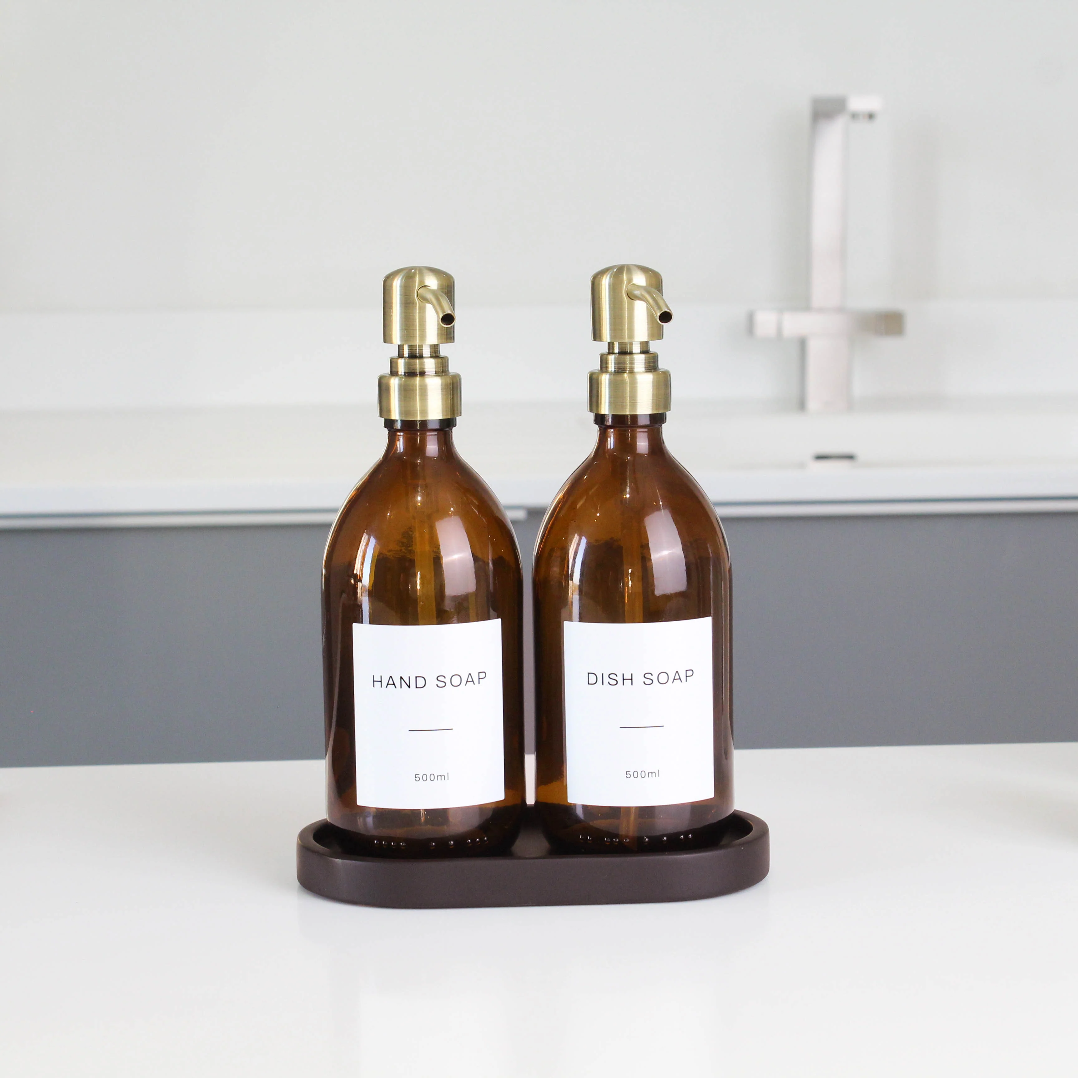 Hand Soap & Dish Soap Amber Glass Set - Image 12