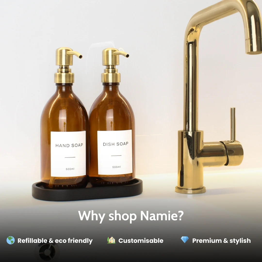 Hand Soap & Dish Soap Amber Glass Set - Image 3