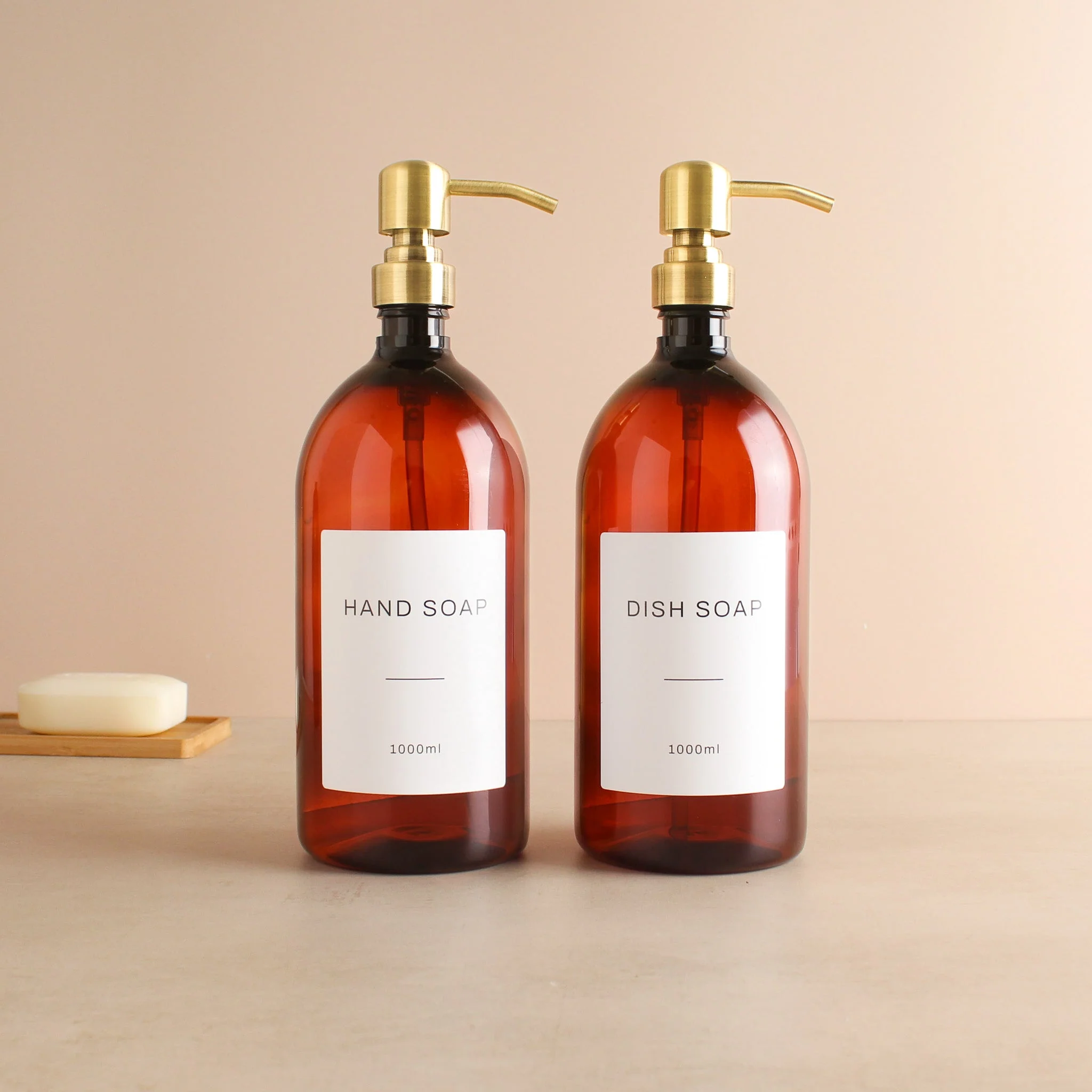 Hand Soap & Dish Soap Amber Plastic Set - Image 3