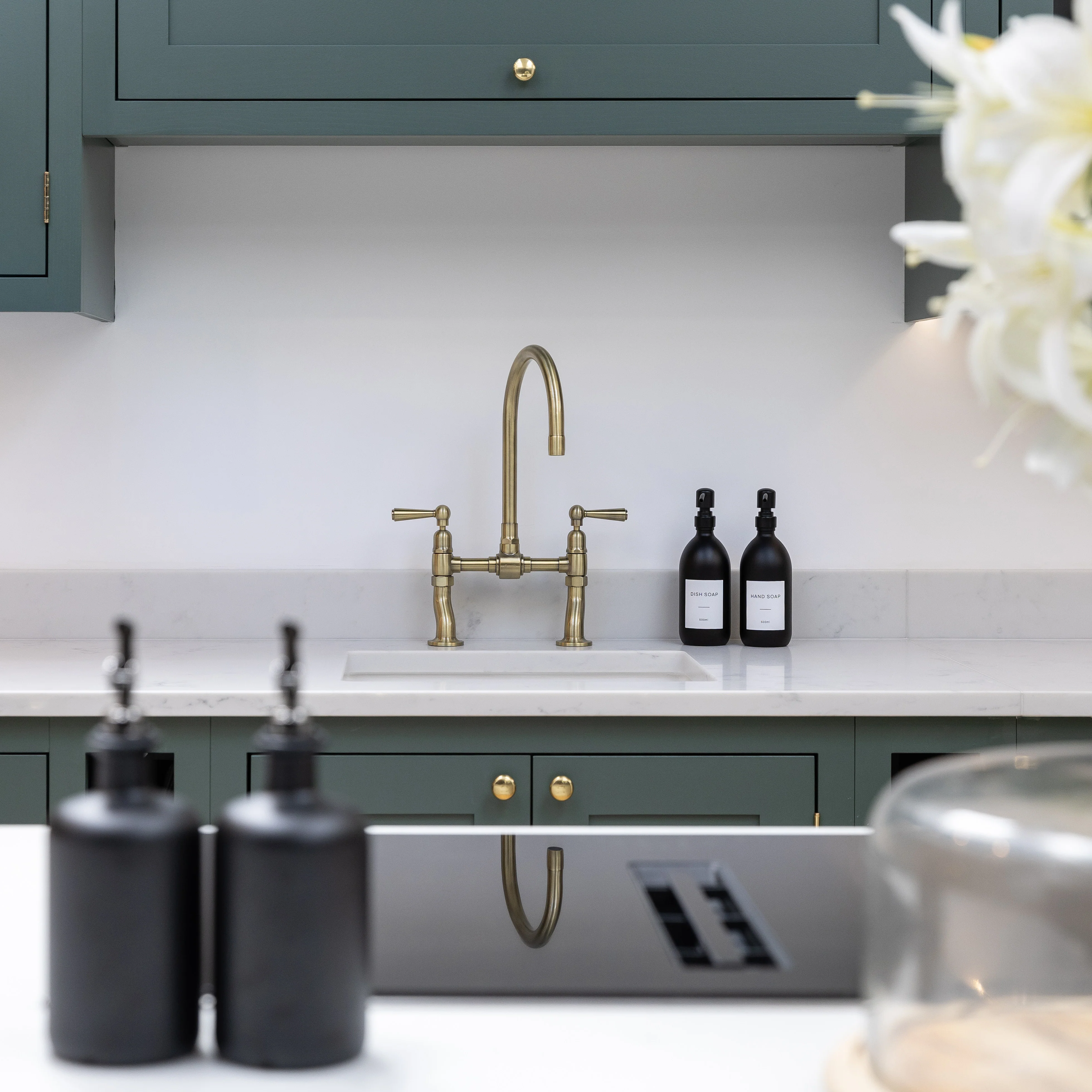 Hand Soap & Dish Soap Matte Black Glass Set - Image 13