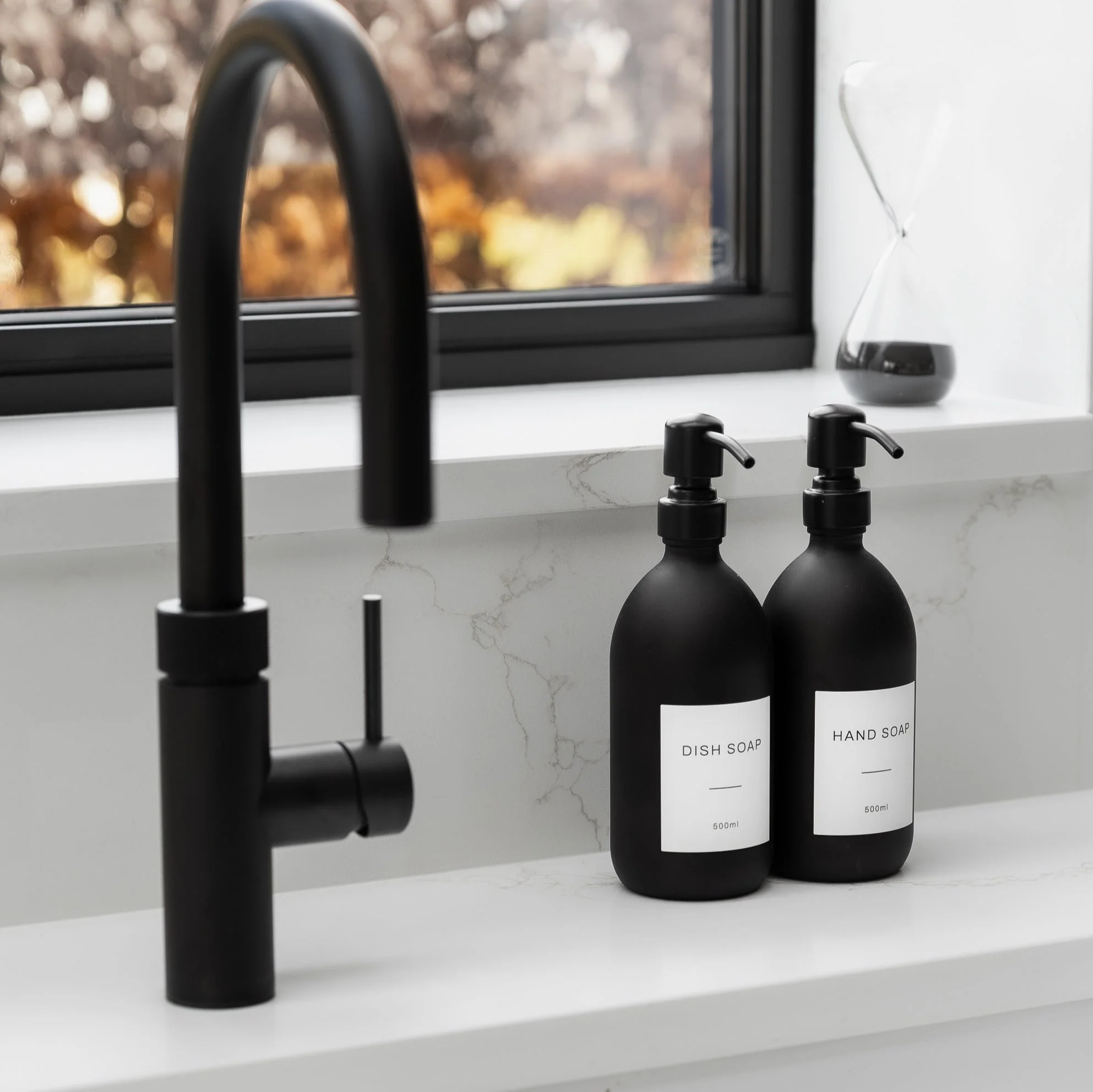 Hand Soap & Dish Soap Matte Black Glass Set - Image 9