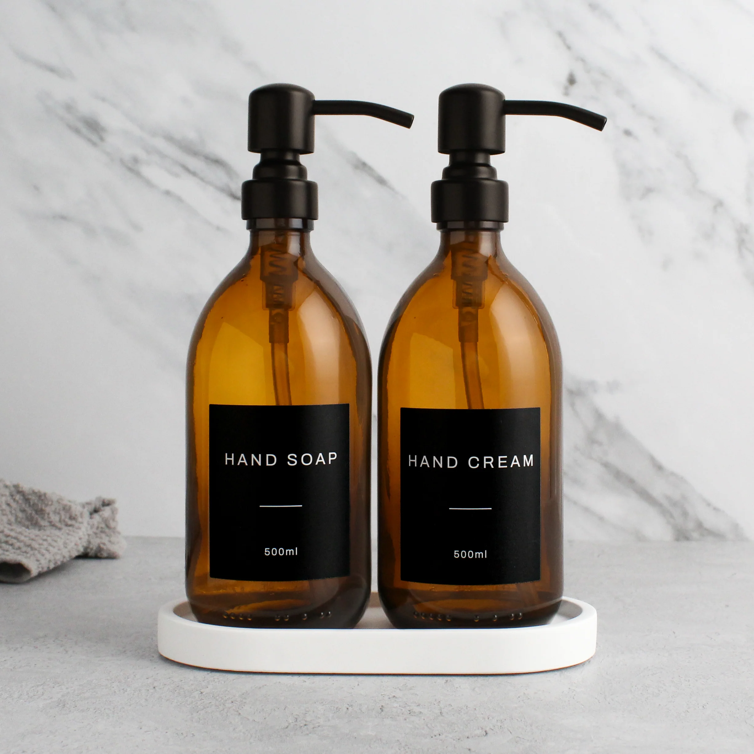 Hand Soap & Hand Cream Amber Glass Set - Image 10