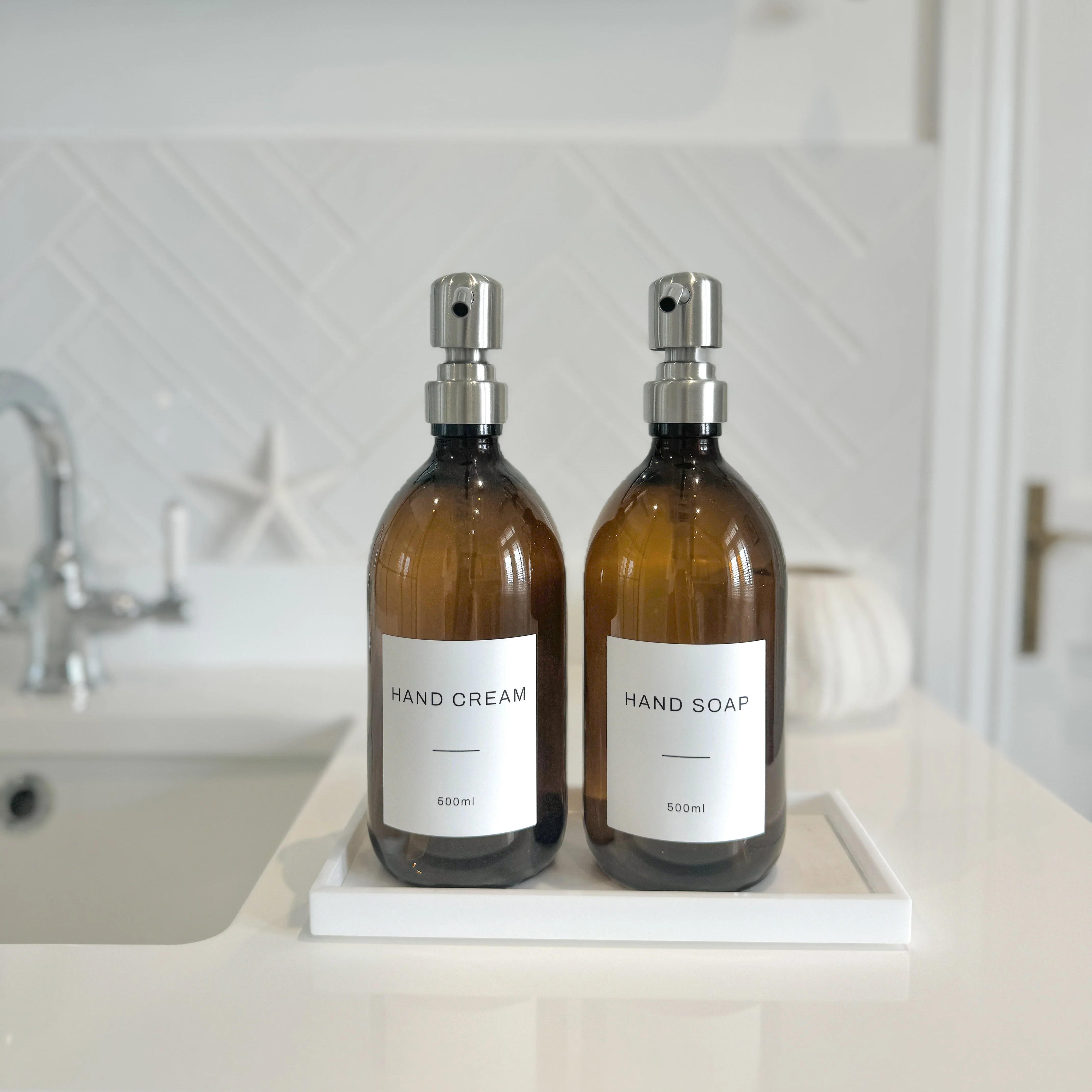 Hand Soap & Hand Cream Amber Glass Set - Image 12
