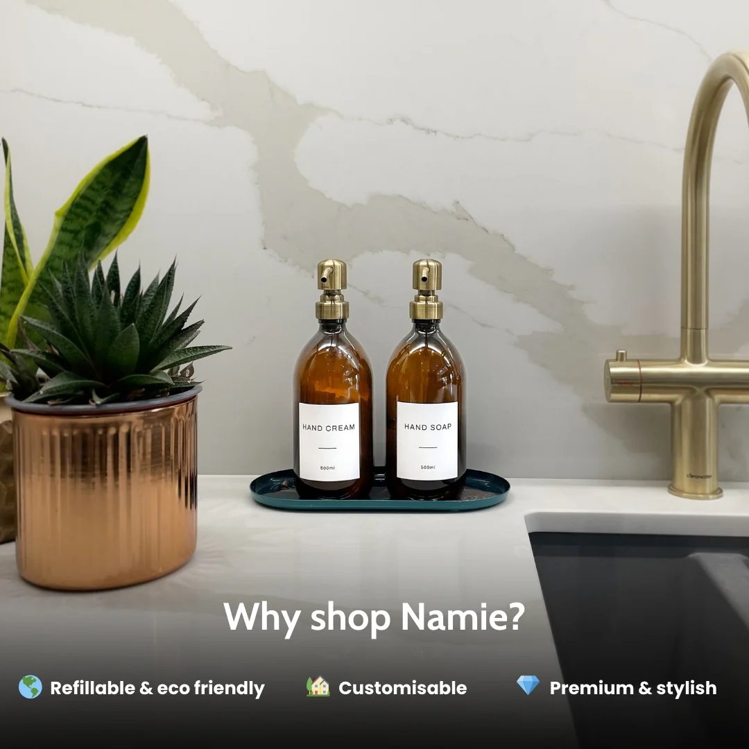 Hand Soap & Hand Cream Amber Glass Set - Image 3