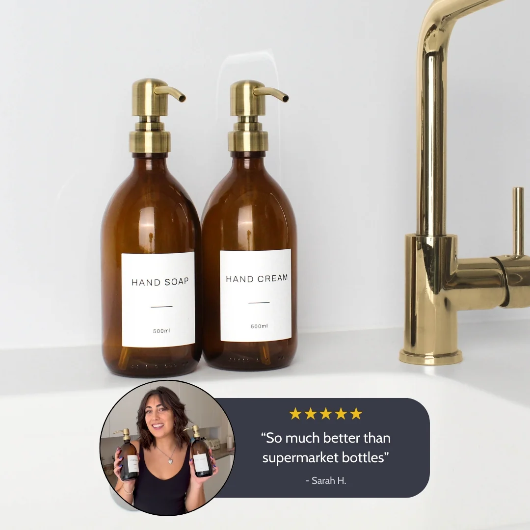 Hand Soap & Hand Cream Amber Glass Set - Image 4