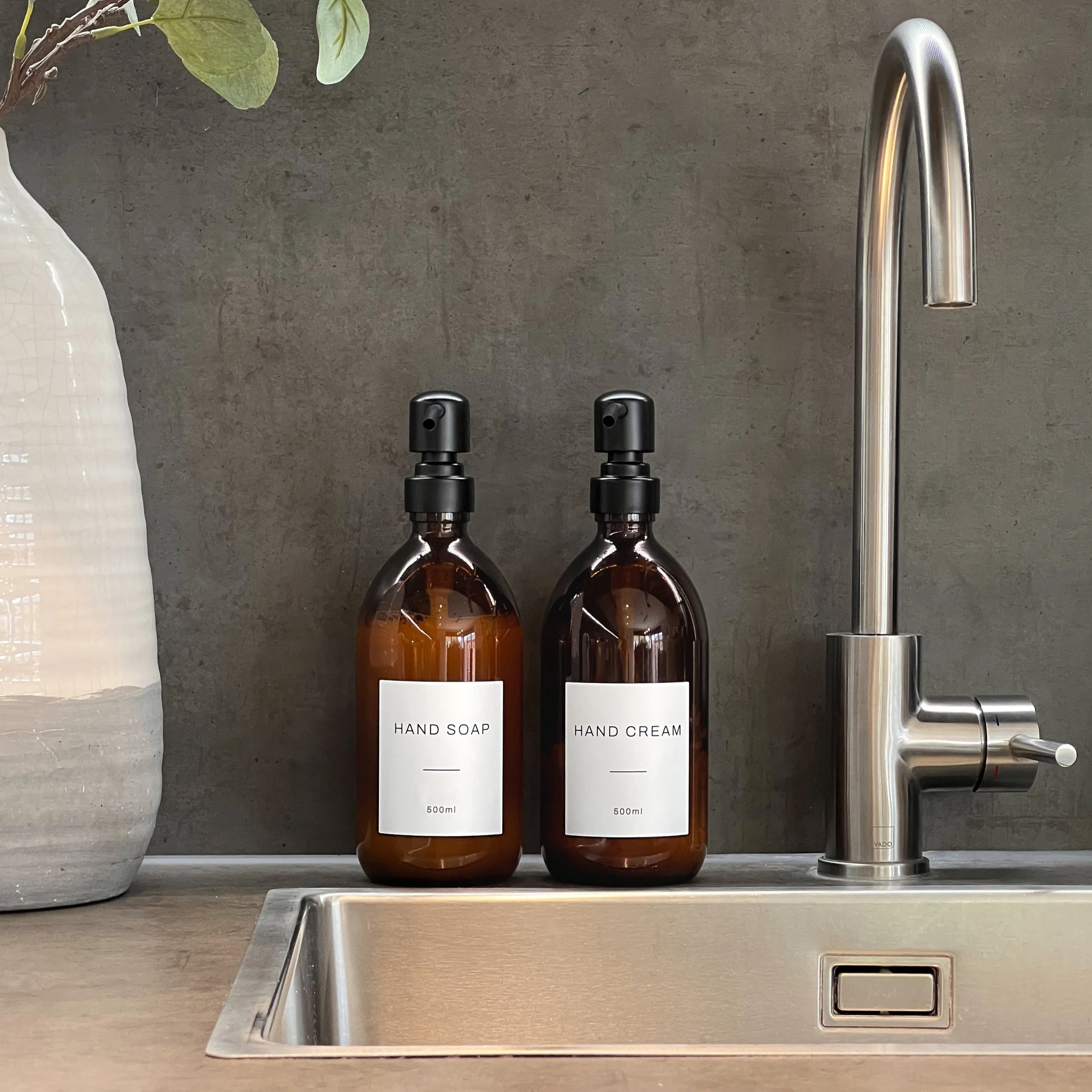 Hand Soap & Hand Cream Amber Glass Set - Image 9