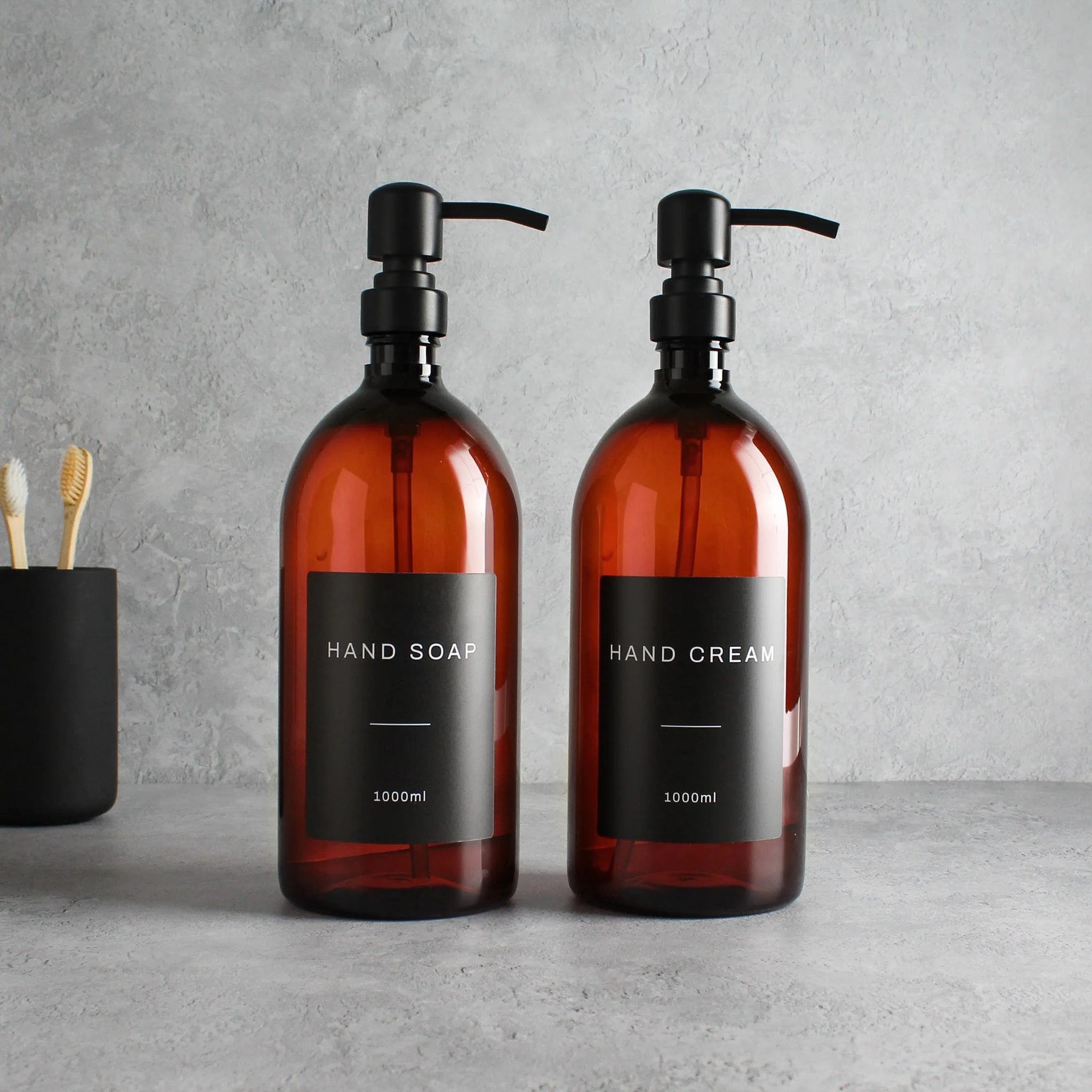 Hand Soap & Hand Cream Amber Plastic Set - Image 3