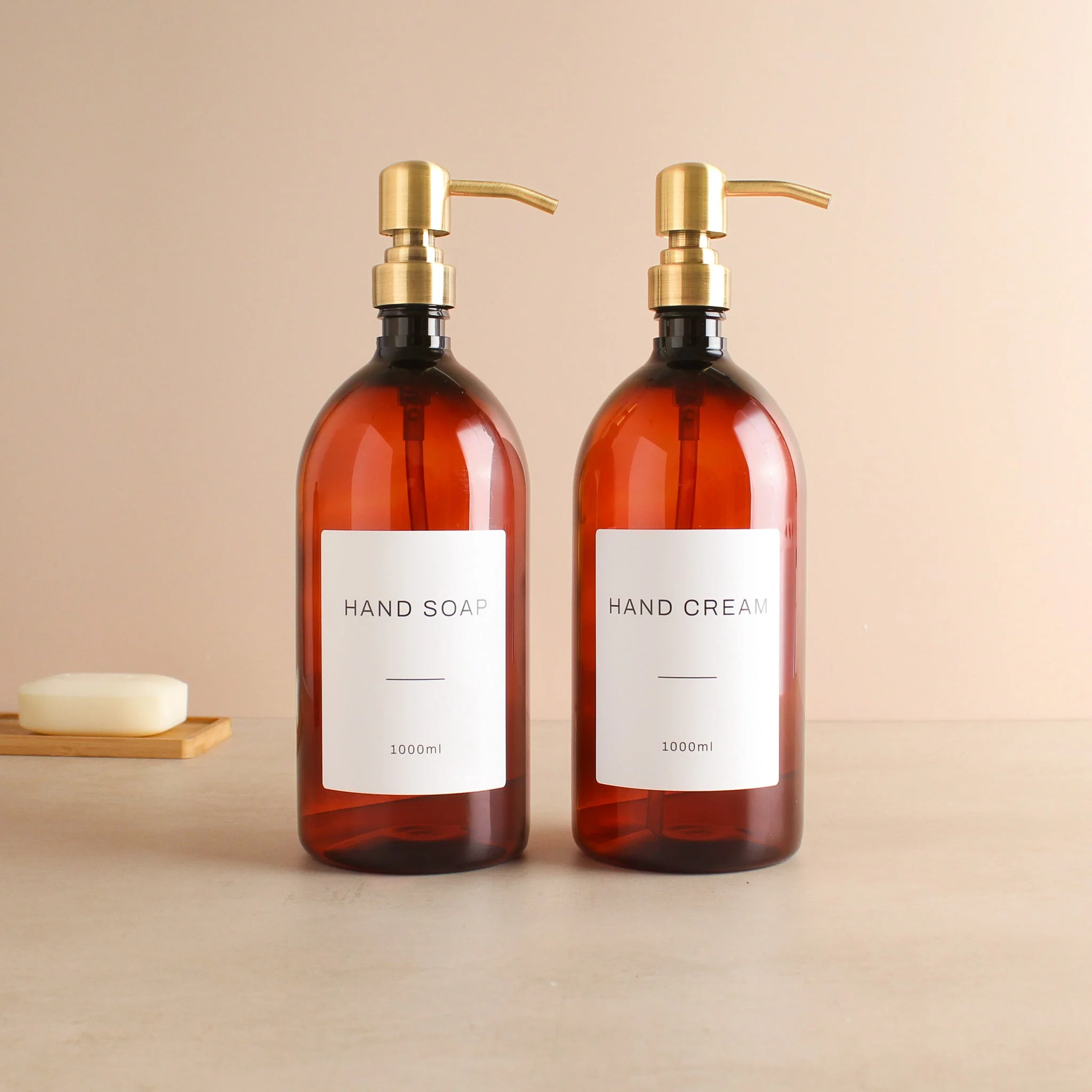 Hand Soap & Hand Cream Amber Plastic Set - Image 3