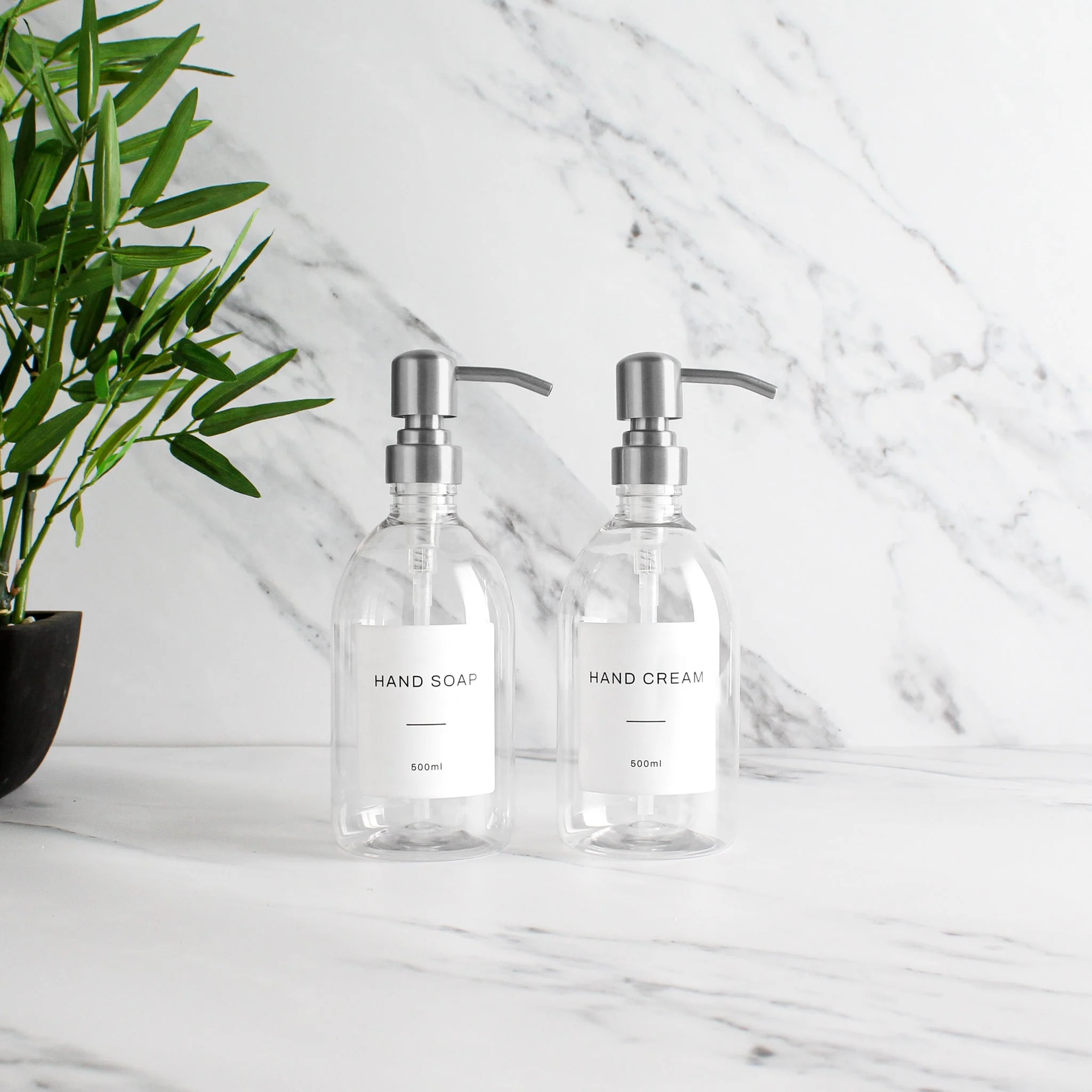 Hand Soap & Hand Cream Clear Plastic Set - Image 2