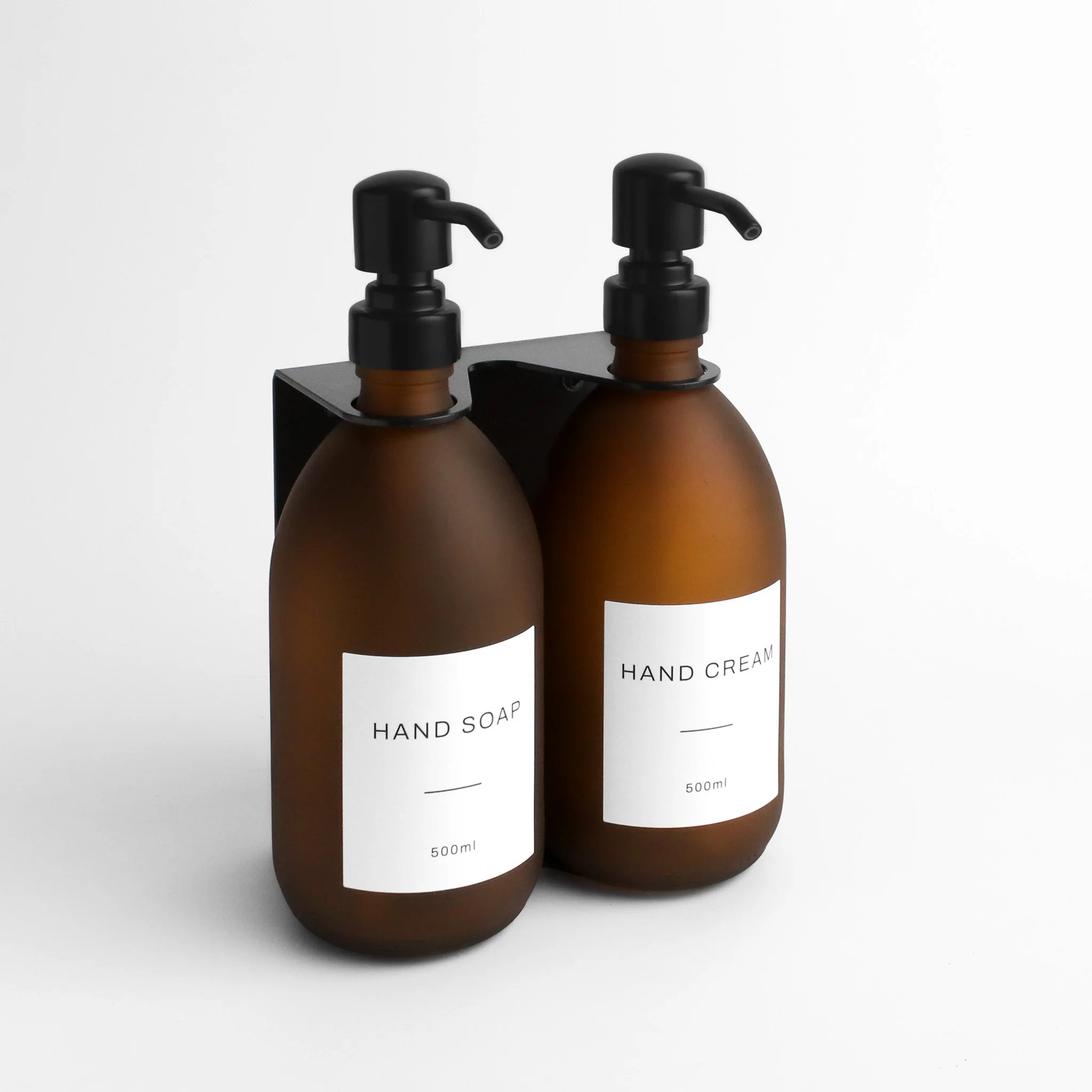 Hand Soap & Hand Cream Frosted Amber Glass Set - Image 11