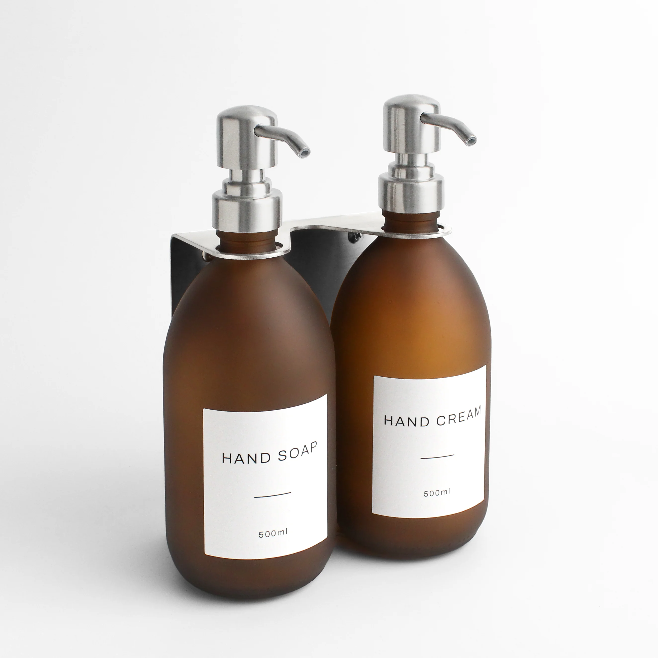 Hand Soap & Hand Cream Frosted Amber Glass Set - Image 12