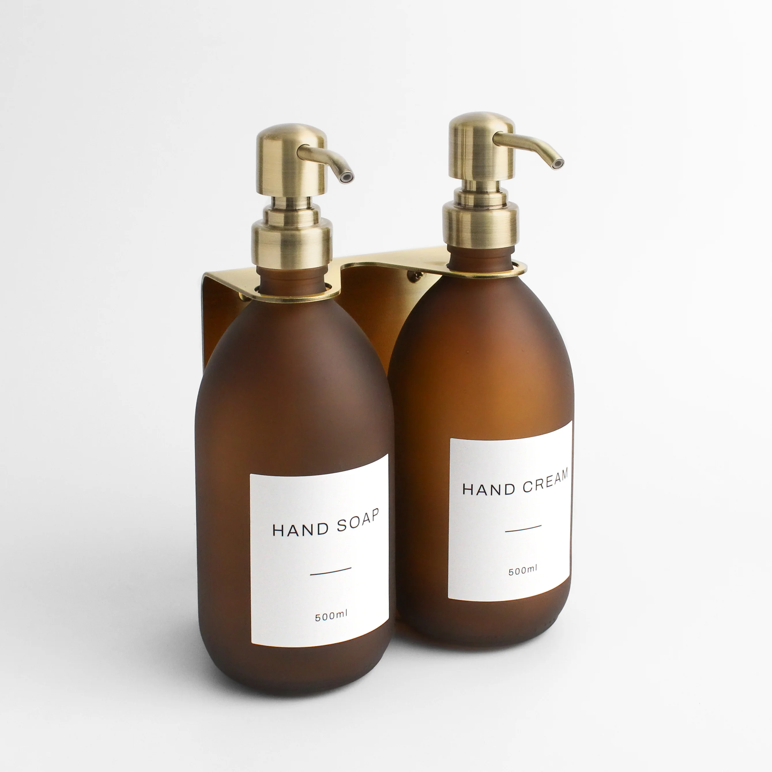 Hand Soap & Hand Cream Frosted Amber Glass Set - Image 13