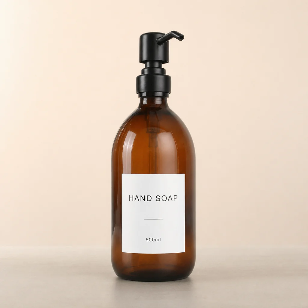 500ml Labelled Amber Glass Dispenser - Image 21