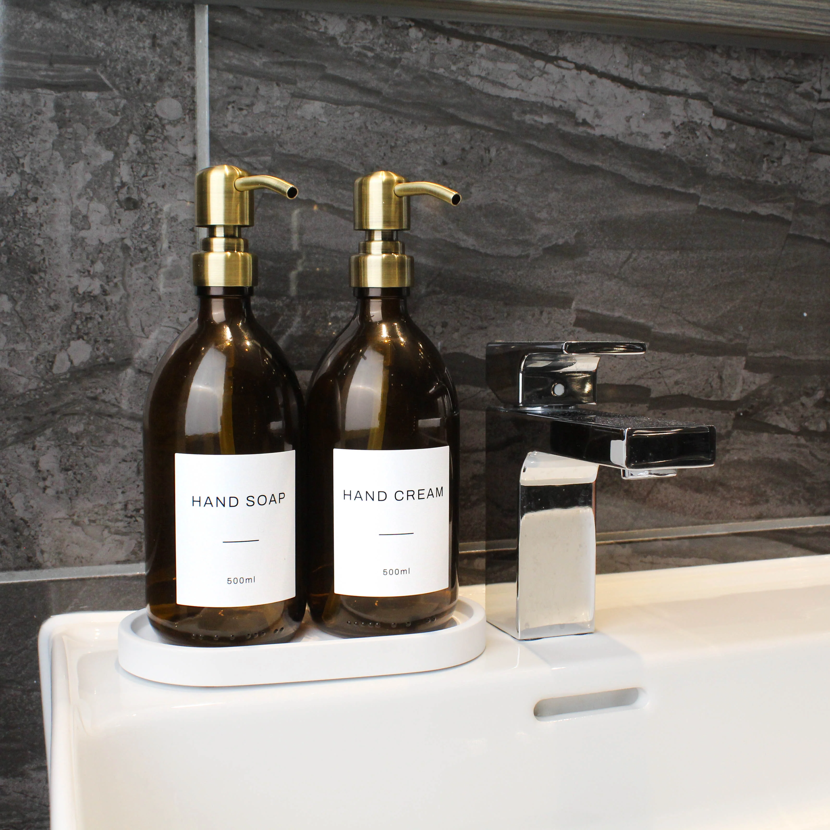 Hand Soap & Hand Cream Amber Glass Set - Image 7