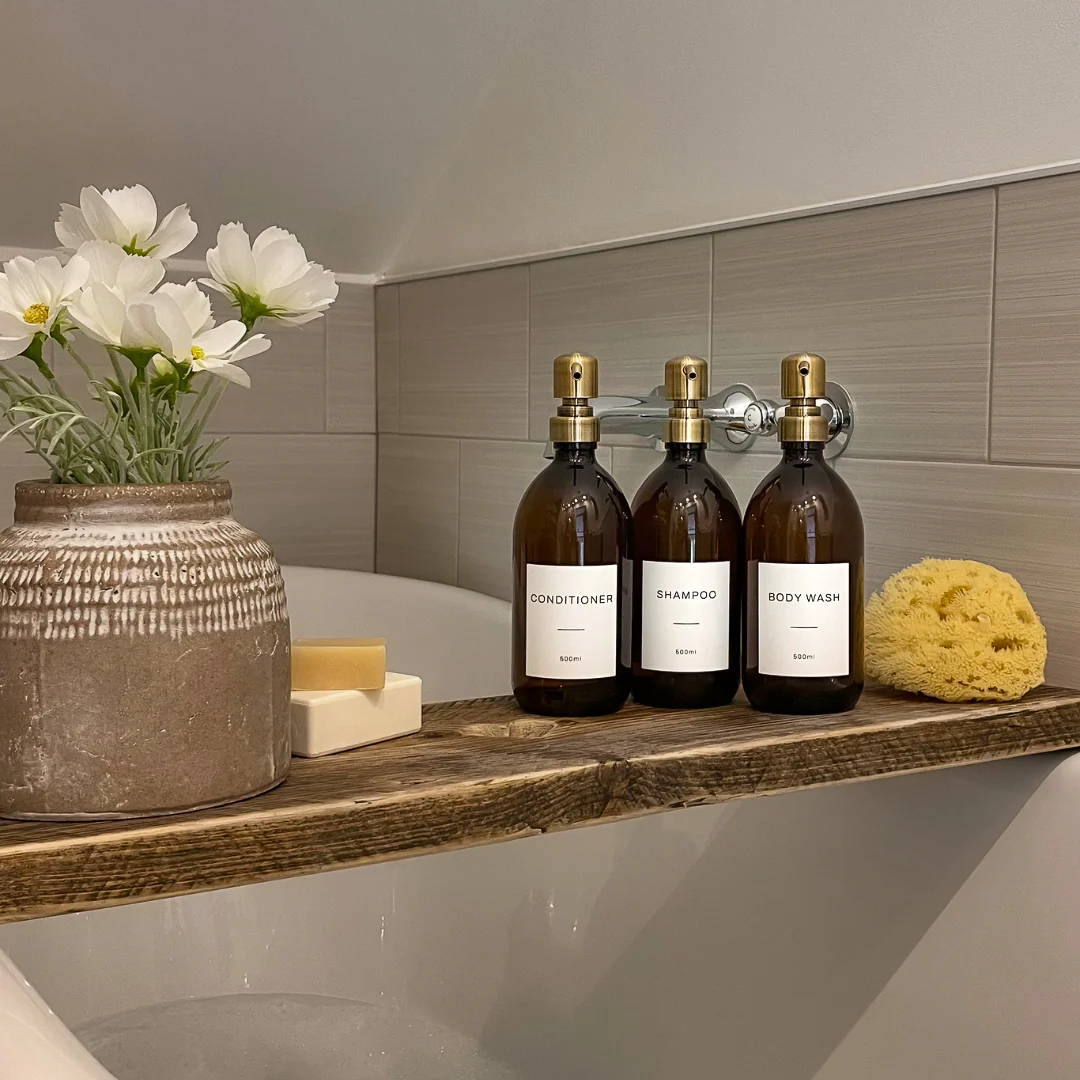 Body Wash, Shampoo & Conditioner Amber Glass Set - Image 6