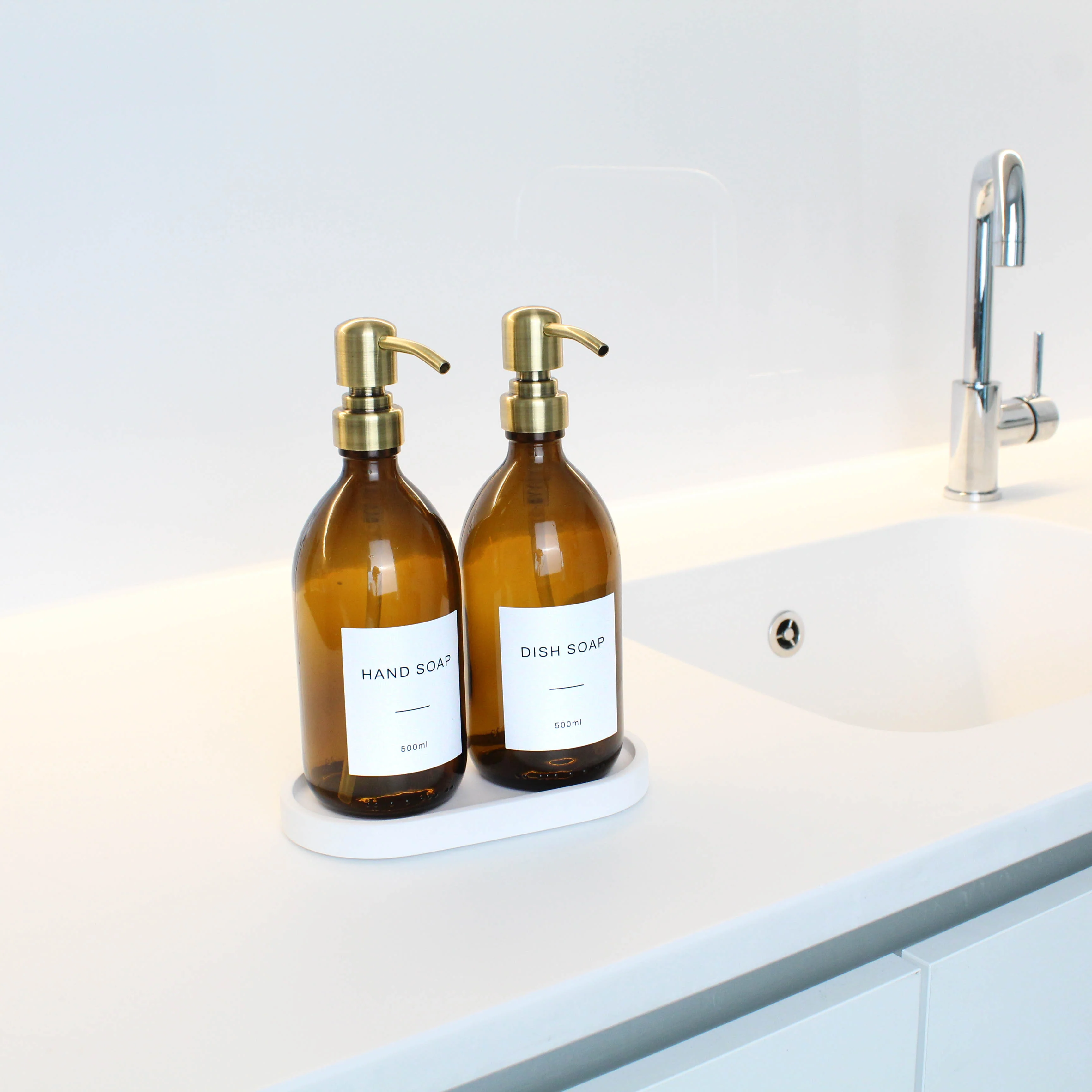 Hand Soap & Dish Soap Amber Glass Set - Image 8