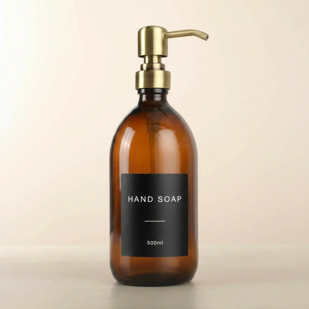 500ml Labelled Amber Glass Dispenser - Image 8