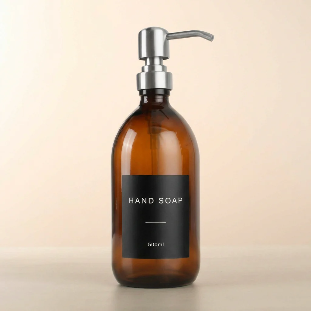 500ml Labelled Amber Glass Dispenser - Image 9
