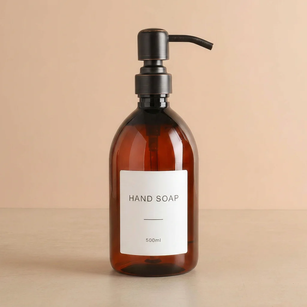 500ml Labelled Amber Plastic Dispenser - Image 10