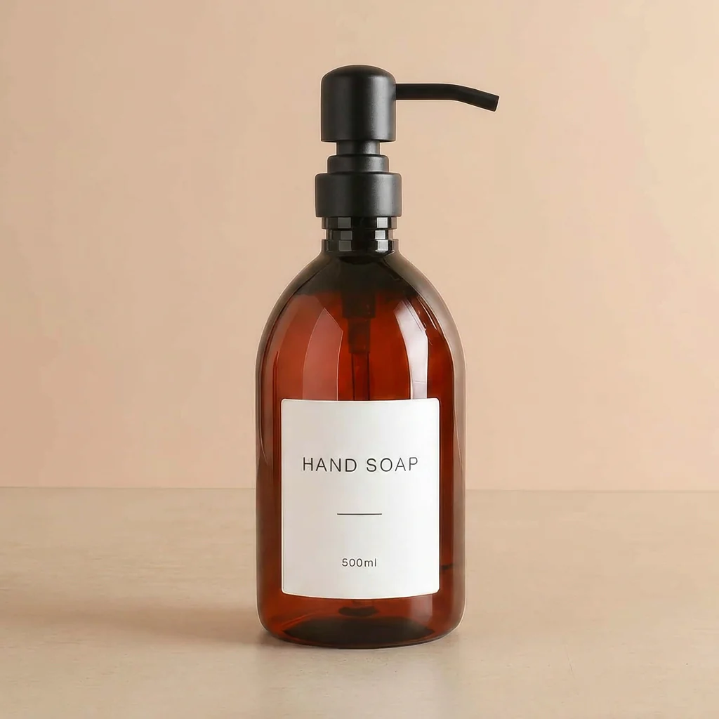 500ml Labelled Amber Plastic Dispenser - Image 7