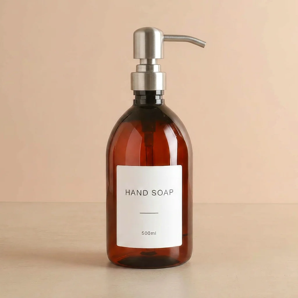 500ml Labelled Amber Plastic Dispenser - Image 8