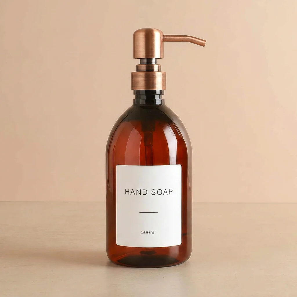 500ml Labelled Amber Plastic Dispenser - Image 9
