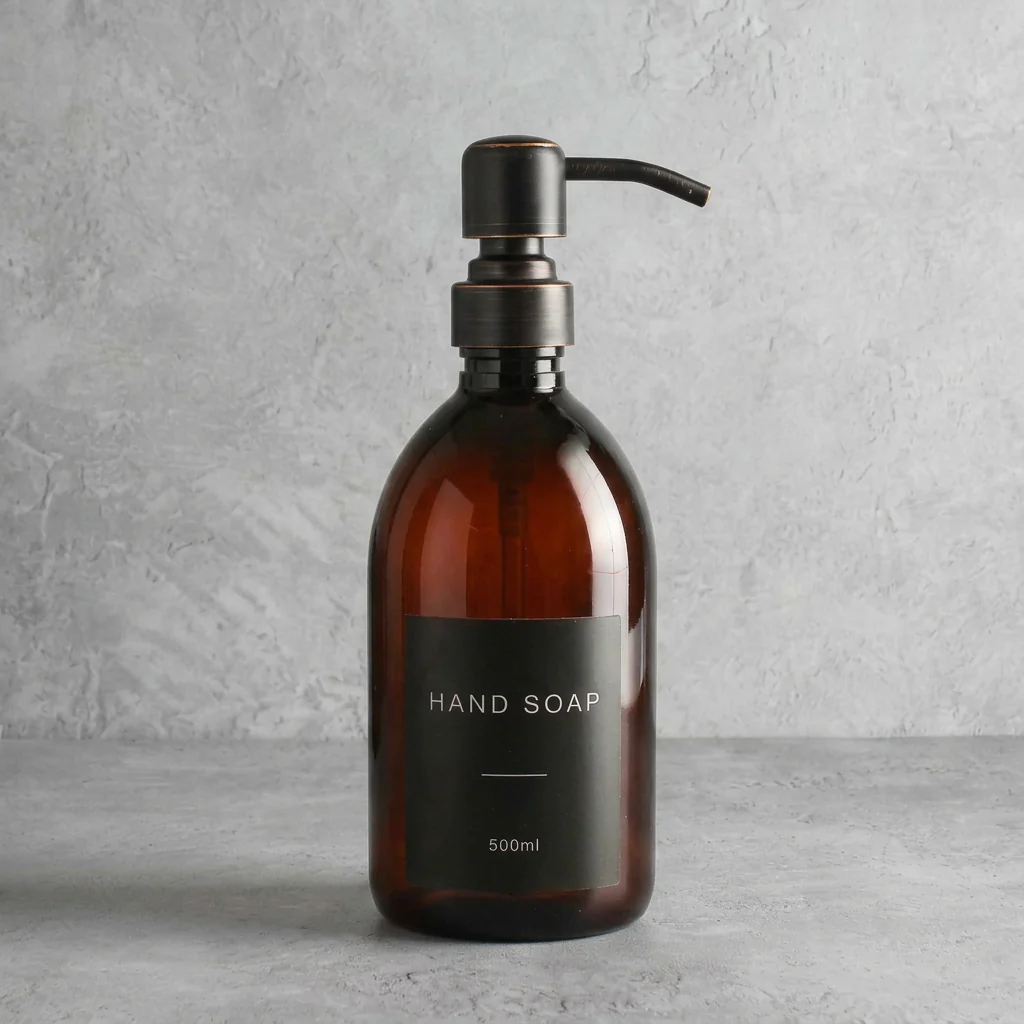 500ml Labelled Amber Plastic Dispenser