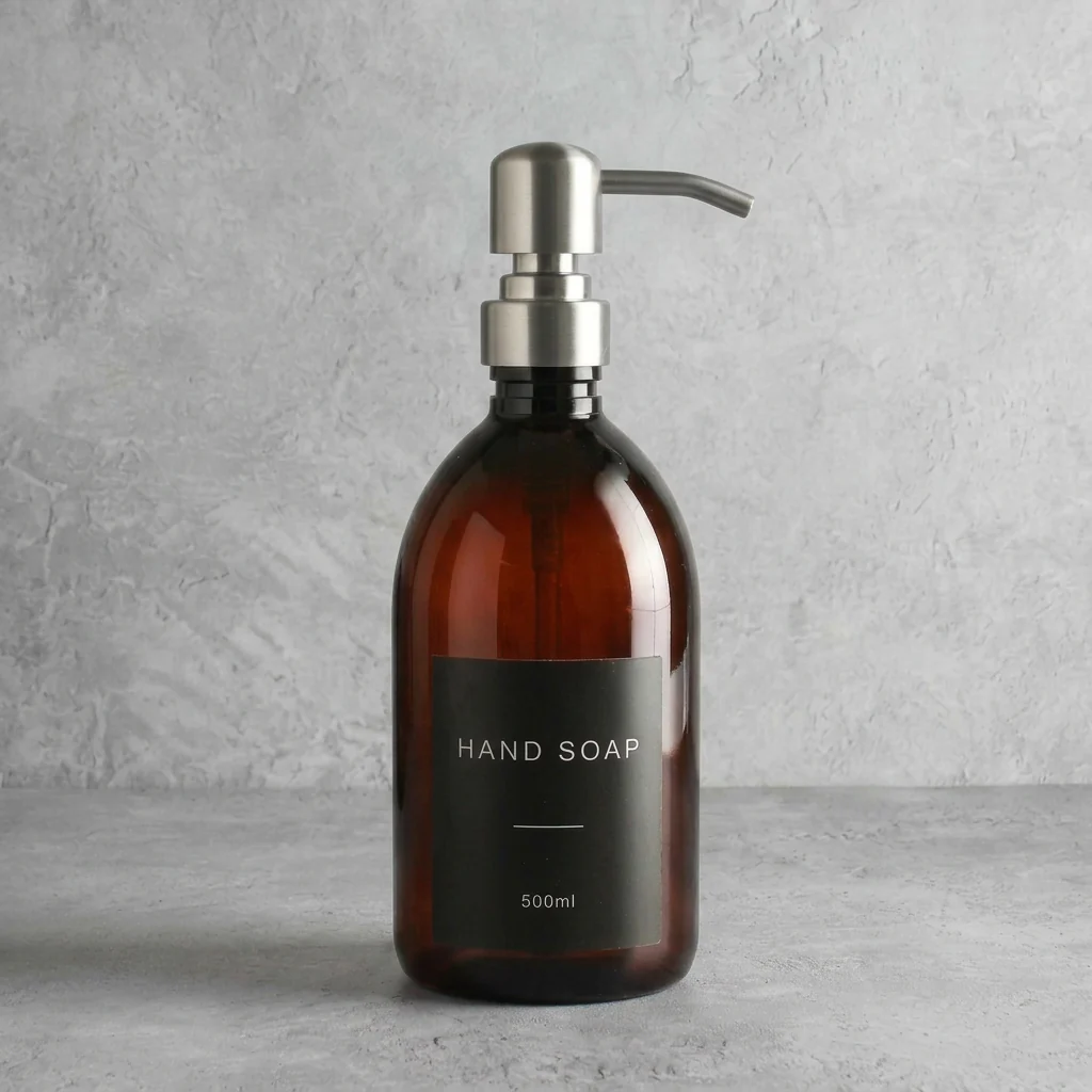 500ml Labelled Amber Plastic Dispenser - Image 7