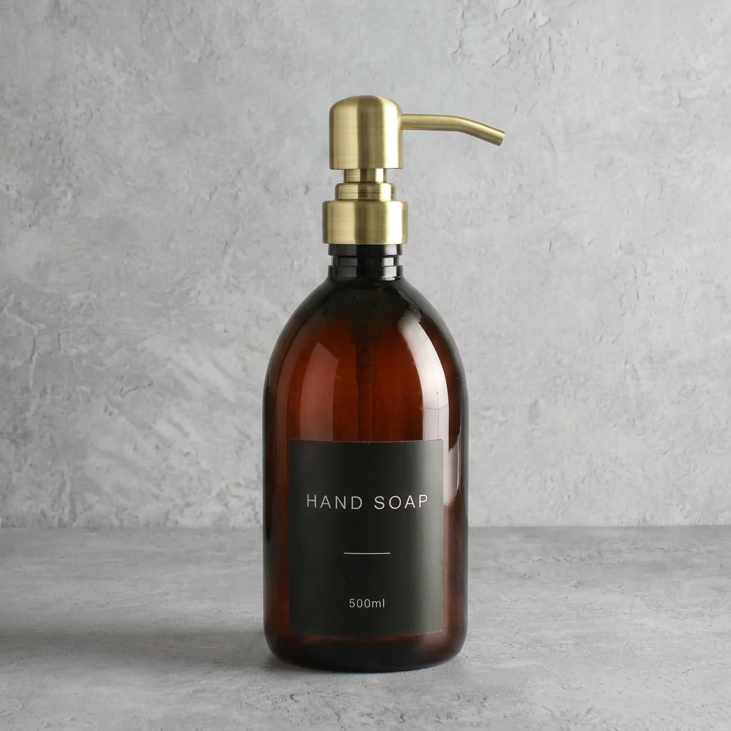 500ml Labelled Amber Plastic Dispenser - Image 8