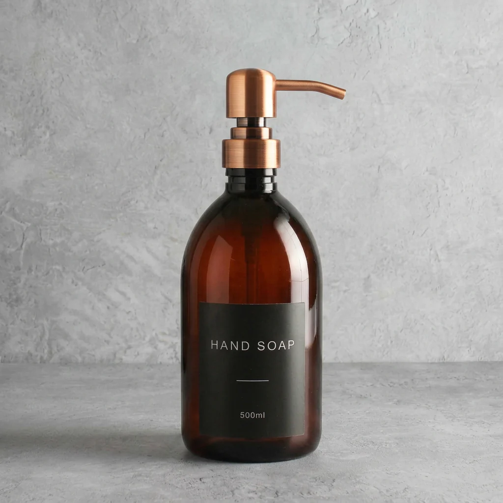500ml Labelled Amber Plastic Dispenser - Image 9
