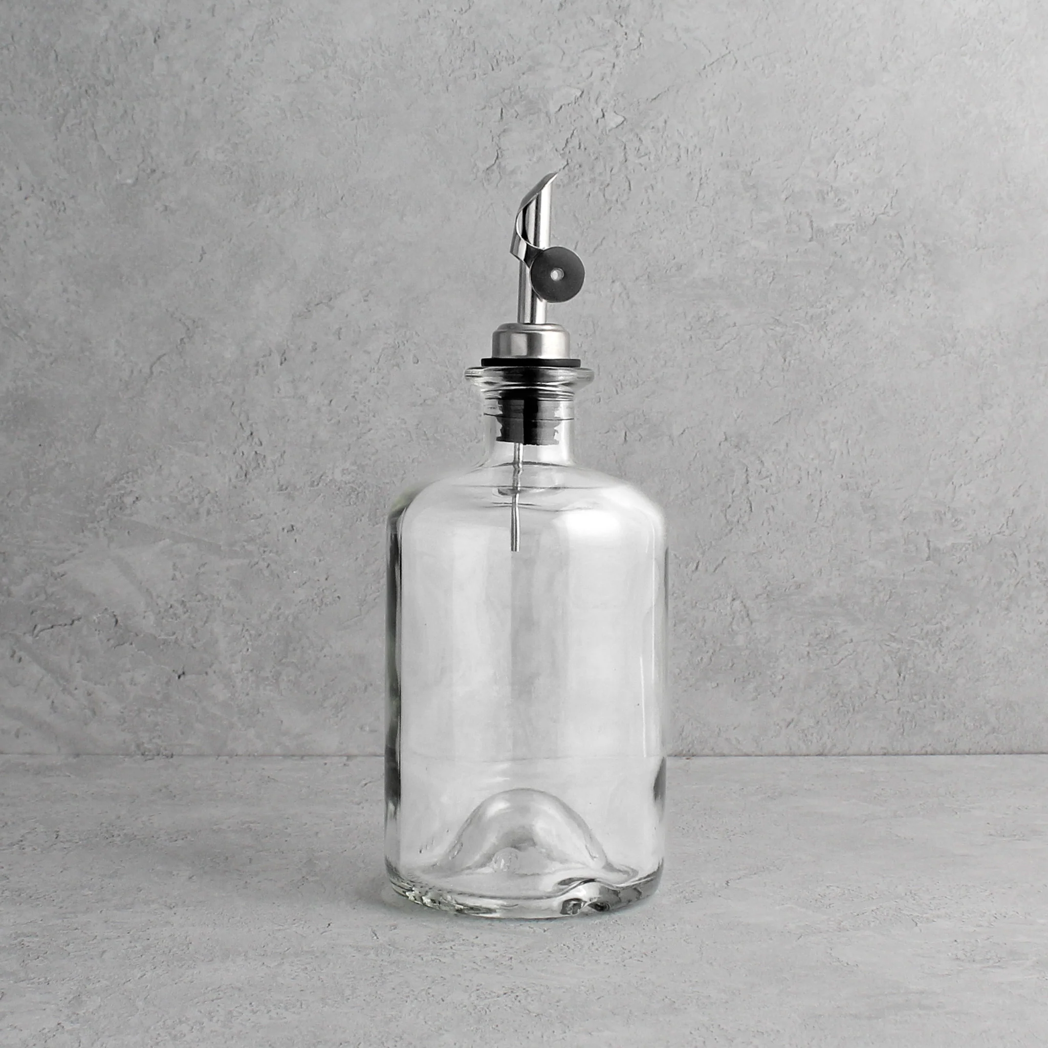 Clear Glass Oil Bottle With Label - Image 3