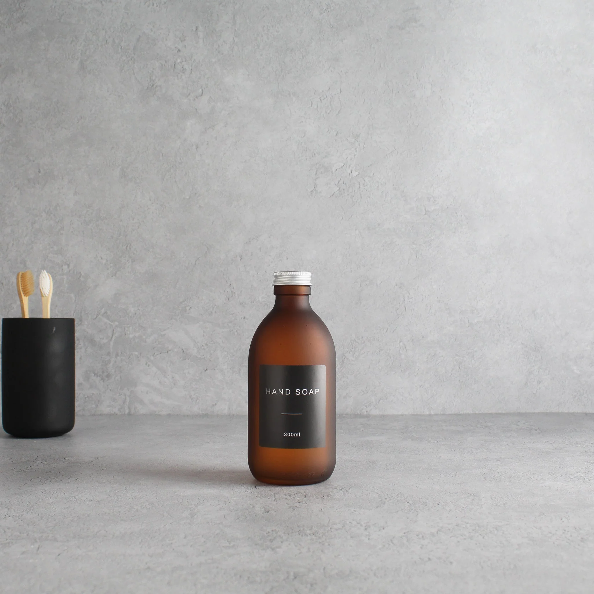 Labelled Frosted Amber Glass Bottle With Screw Cap - Image 4