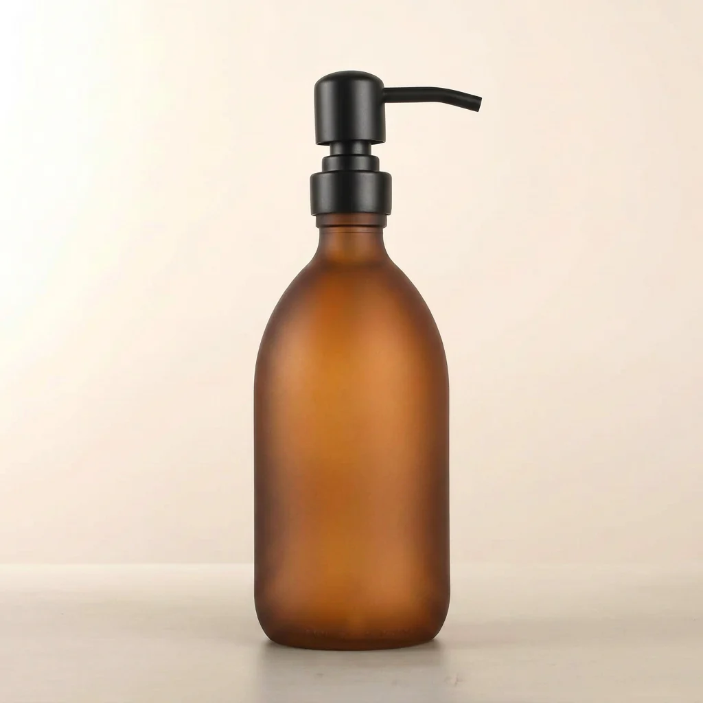500ml Labelled Frosted Amber Glass Dispenser - Image 14