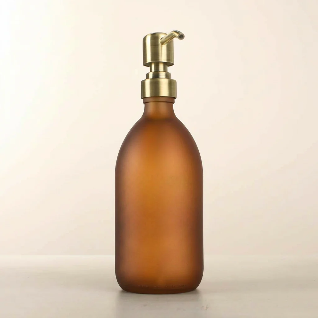 500ml Labelled Frosted Amber Glass Dispenser - Image 15