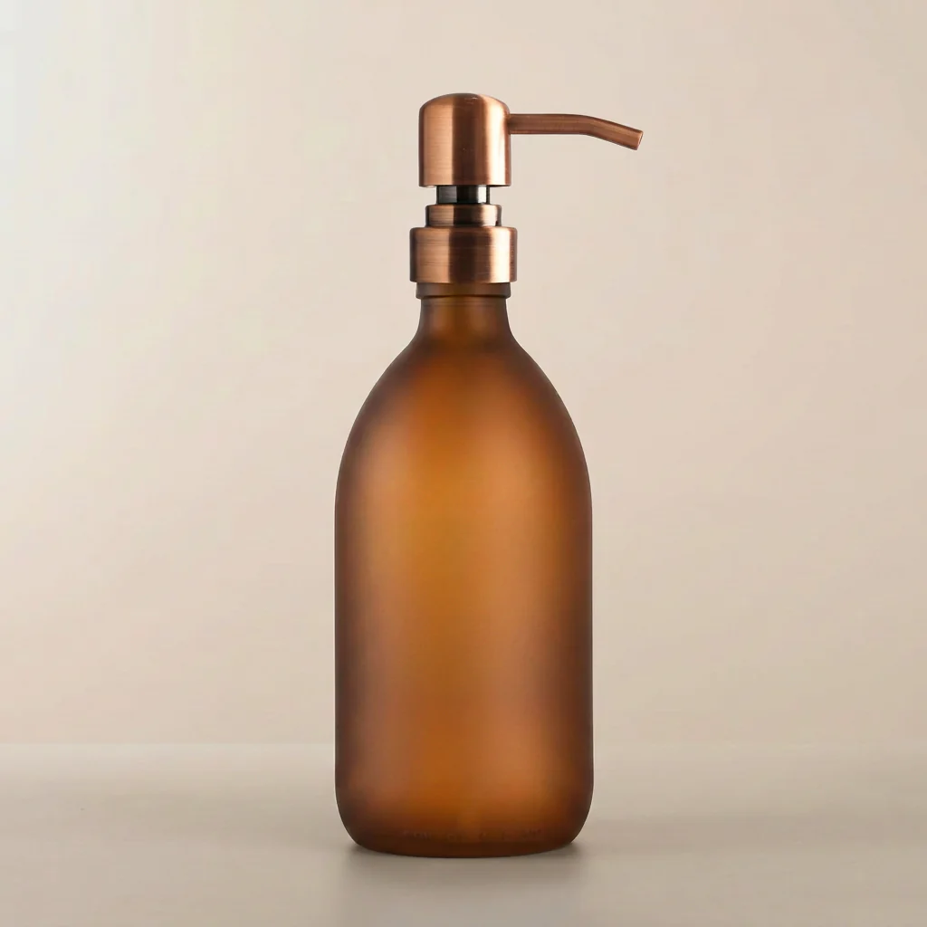 500ml Labelled Frosted Amber Glass Dispenser - Image 17