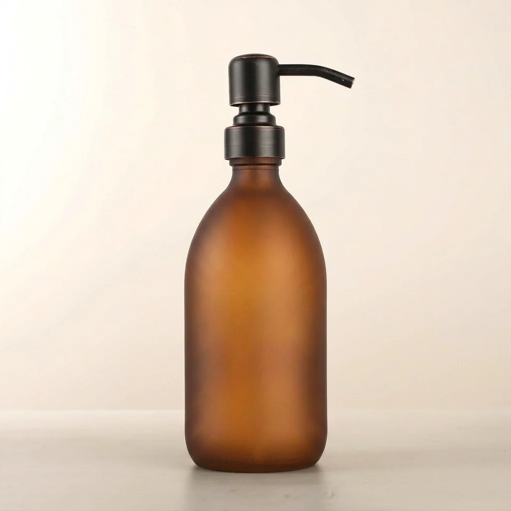 500ml Labelled Frosted Amber Glass Dispenser - Image 18
