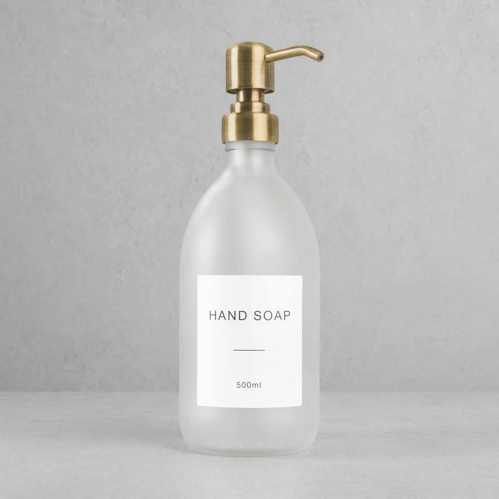 500ml Labelled Frosted White Glass Dispenser - Image 11