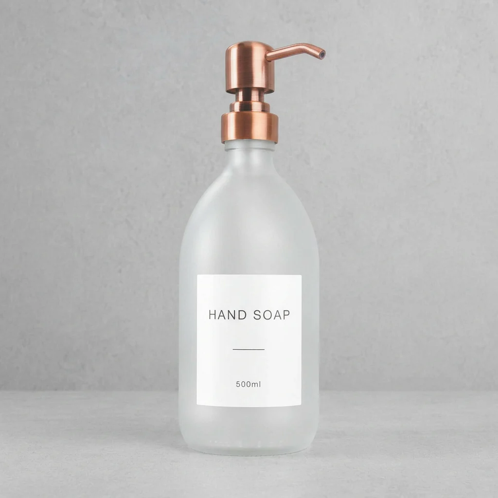 500ml Labelled Frosted White Glass Dispenser - Image 13