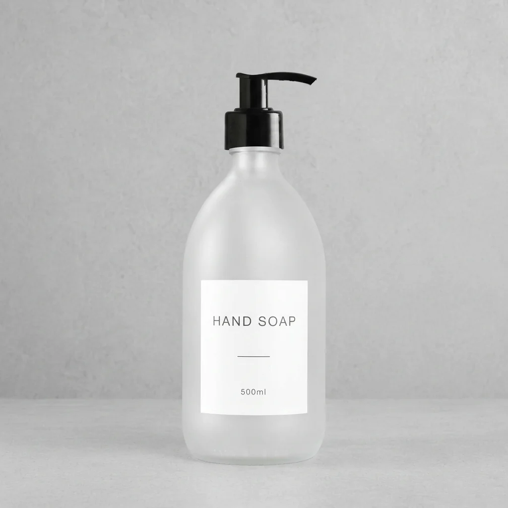 500ml Labelled Frosted White Glass Dispenser - Image 15