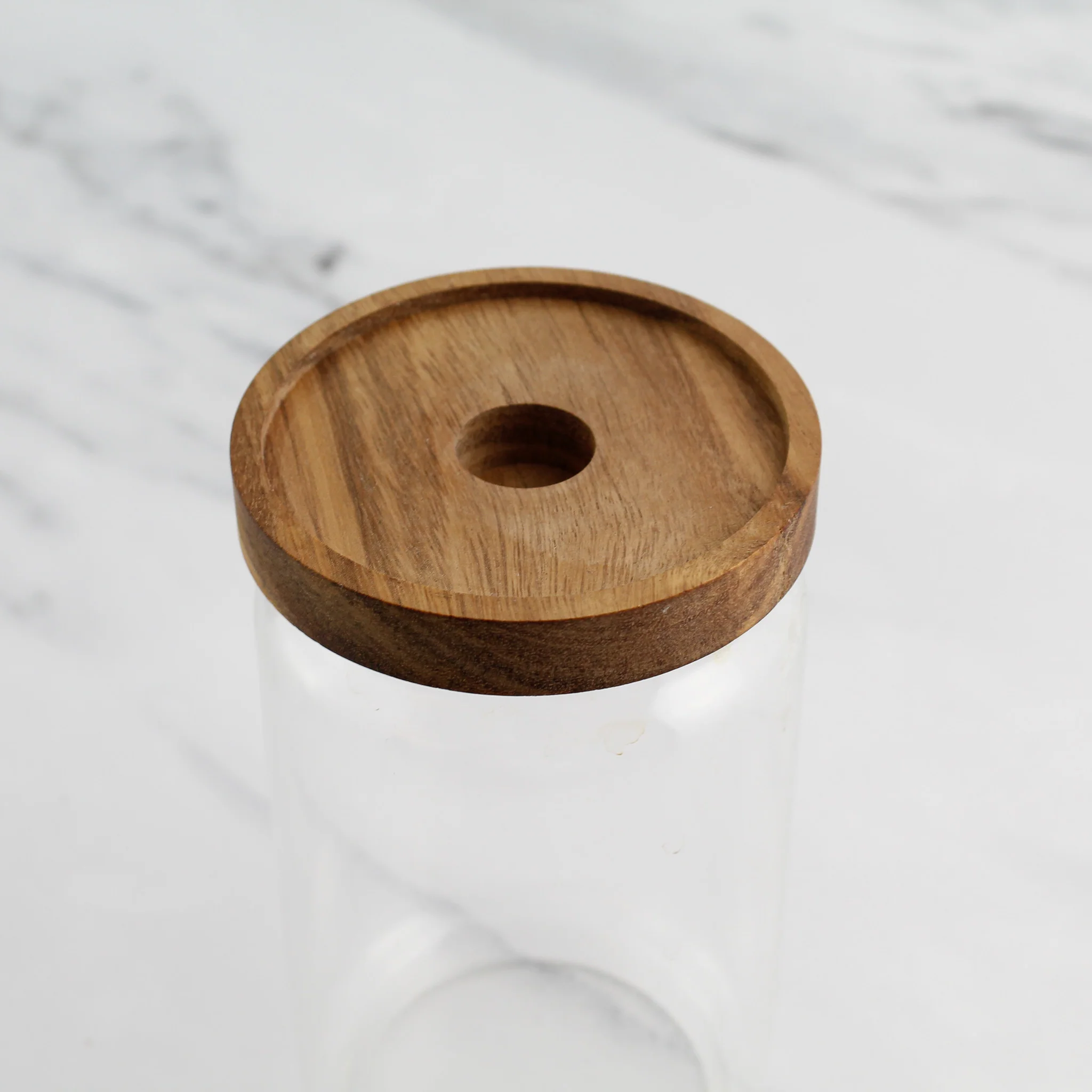Glass Storage Jar With Acacia Lid For Laundry - Image 6