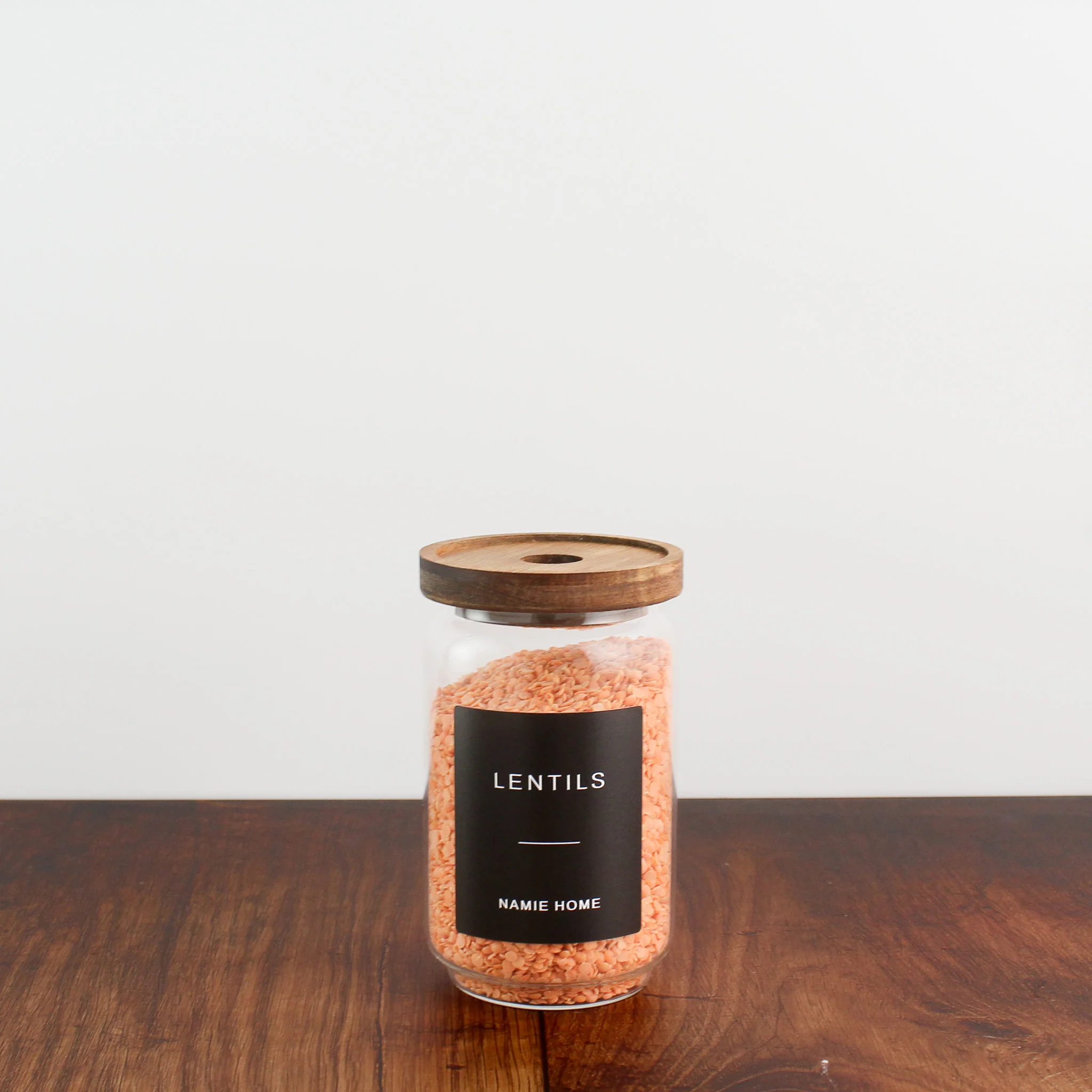 Glass Storage Jar With Acacia Lid For Pantry - Image 2