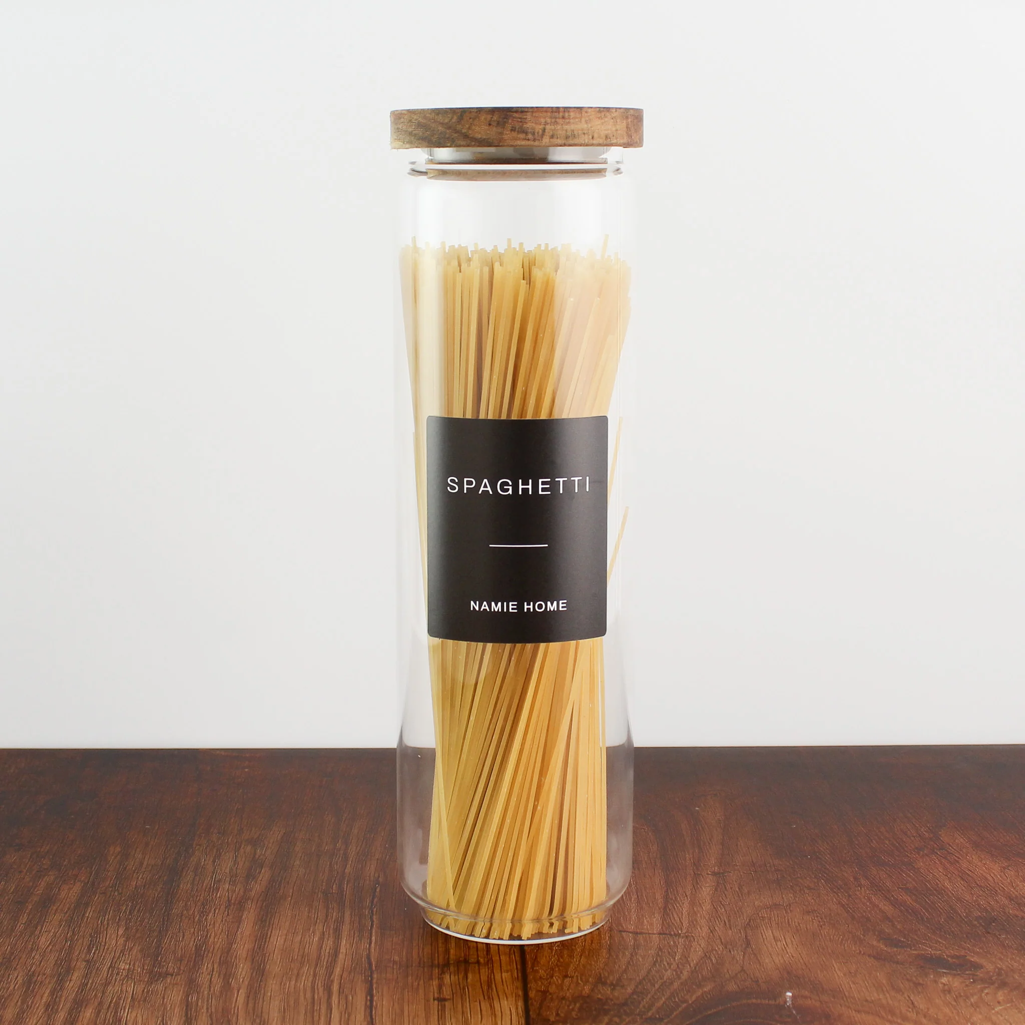 Glass Storage Jar With Acacia Lid For Pantry - Image 4