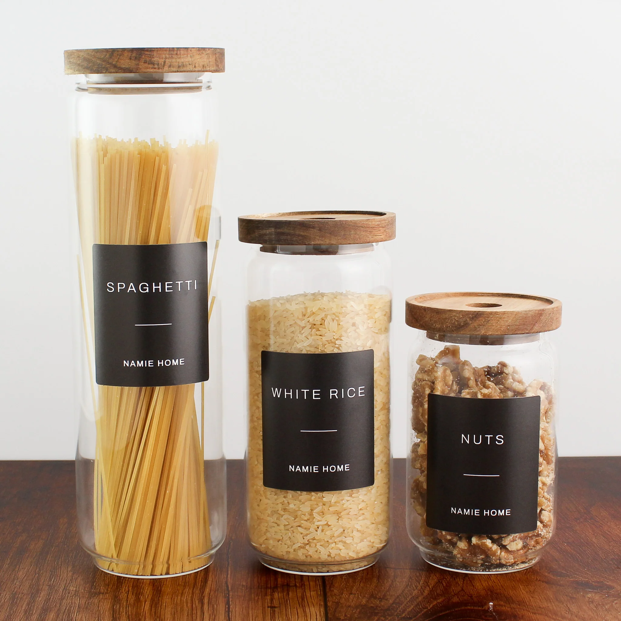 Glass Storage Jar With Acacia Lid For Pantry - Image 5