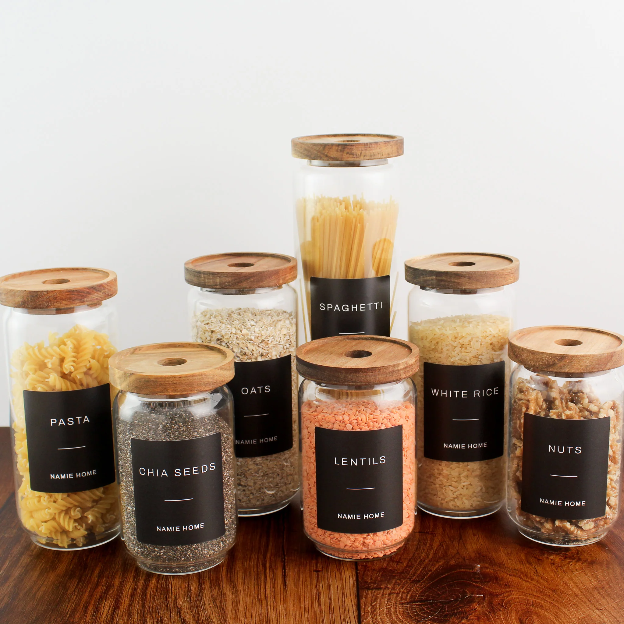 Glass Storage Jar With Acacia Lid For Pantry - Image 6