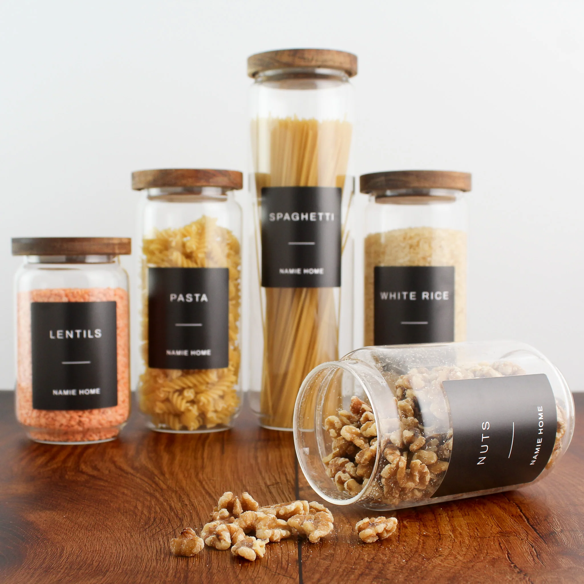 Glass Storage Jar With Acacia Lid For Pantry - Image 7