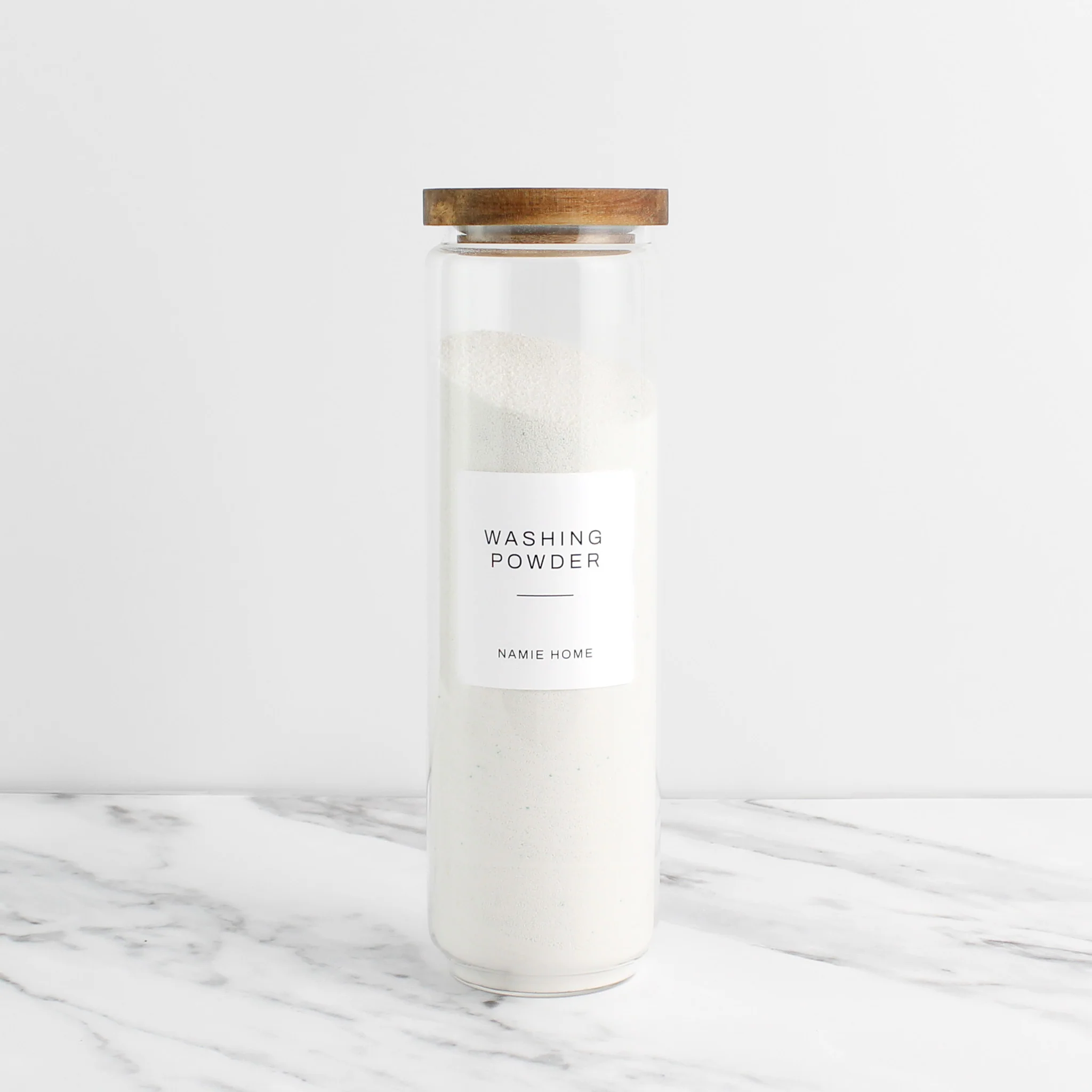 Glass Storage Jar With Acacia Lid For Laundry - Image 5